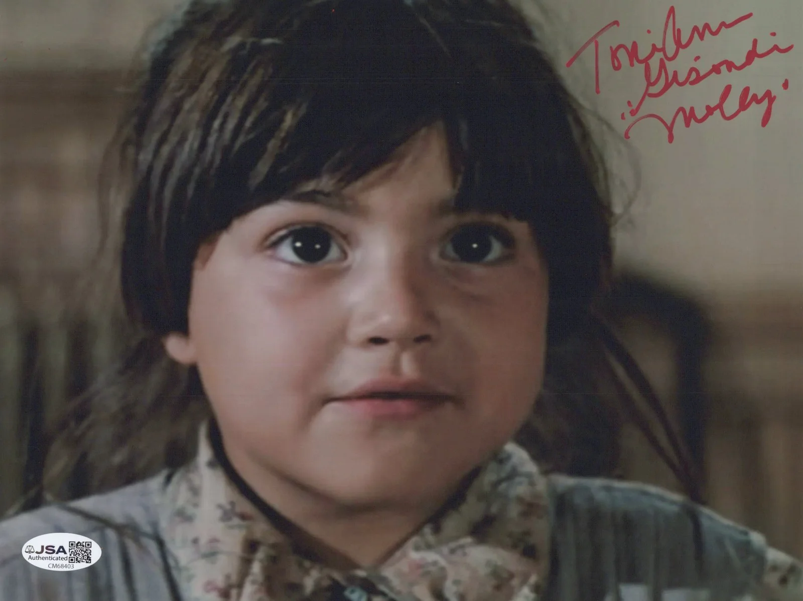 TONI ANN GISONDI — TONI ANN GISONDI Signed ANNIE 8X10 Photo MOLLY Autograph JSA COA CERT
