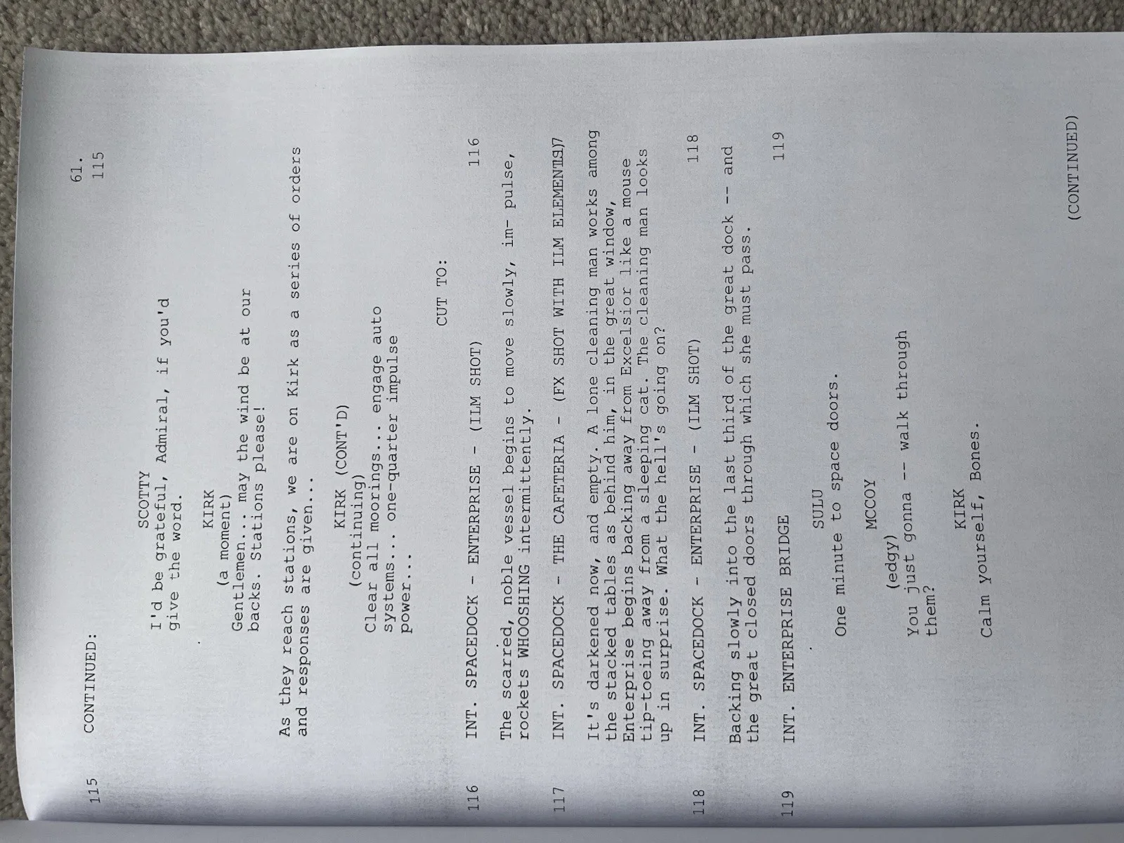 Star Trek III: The Search For Spock Film Script. Leonard Nimoy, William Shatner., изображение 2