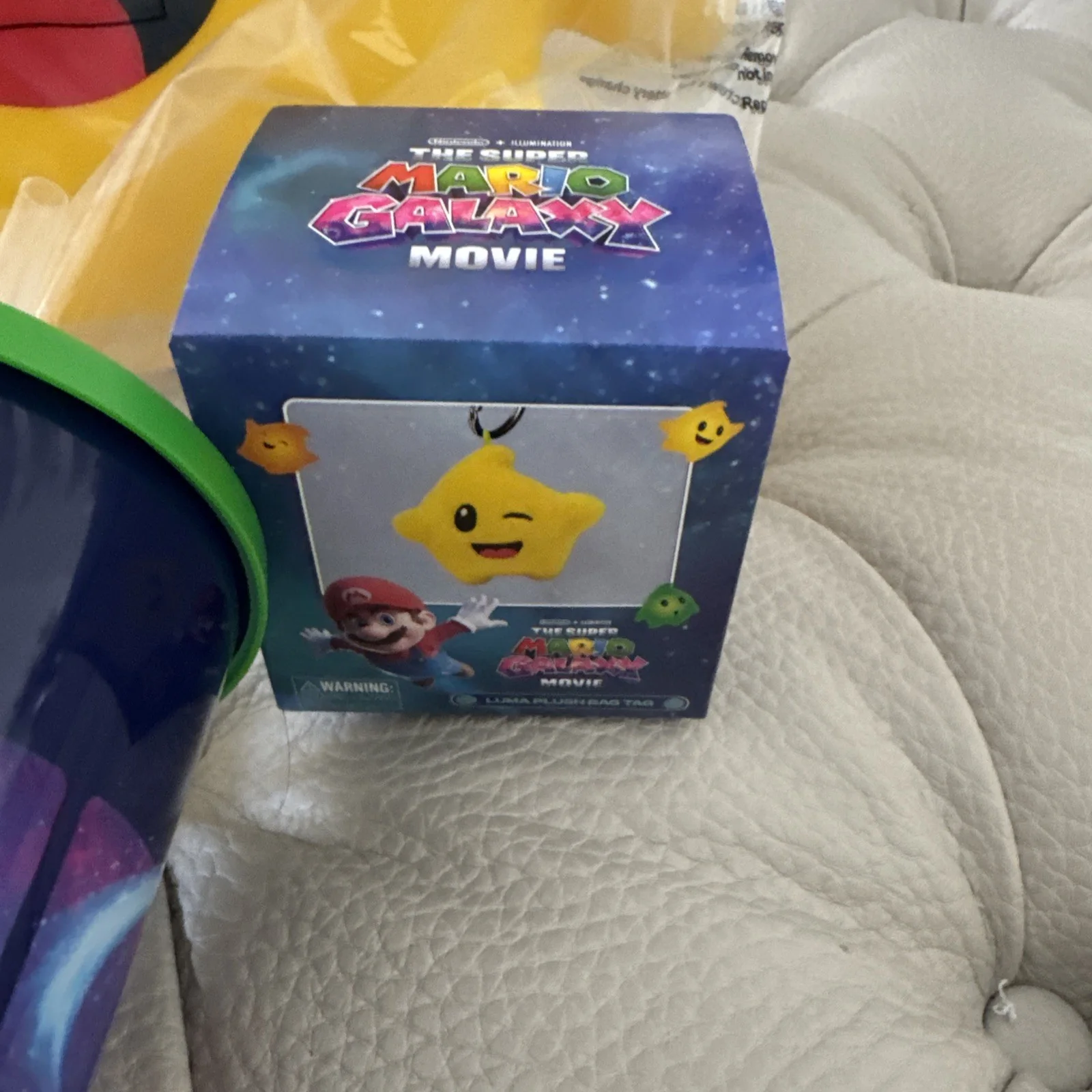 Super Mario Galaxy Movie Yellow Luma Star Popcorn Bucket & Plush Cup Bundle Set, image 3