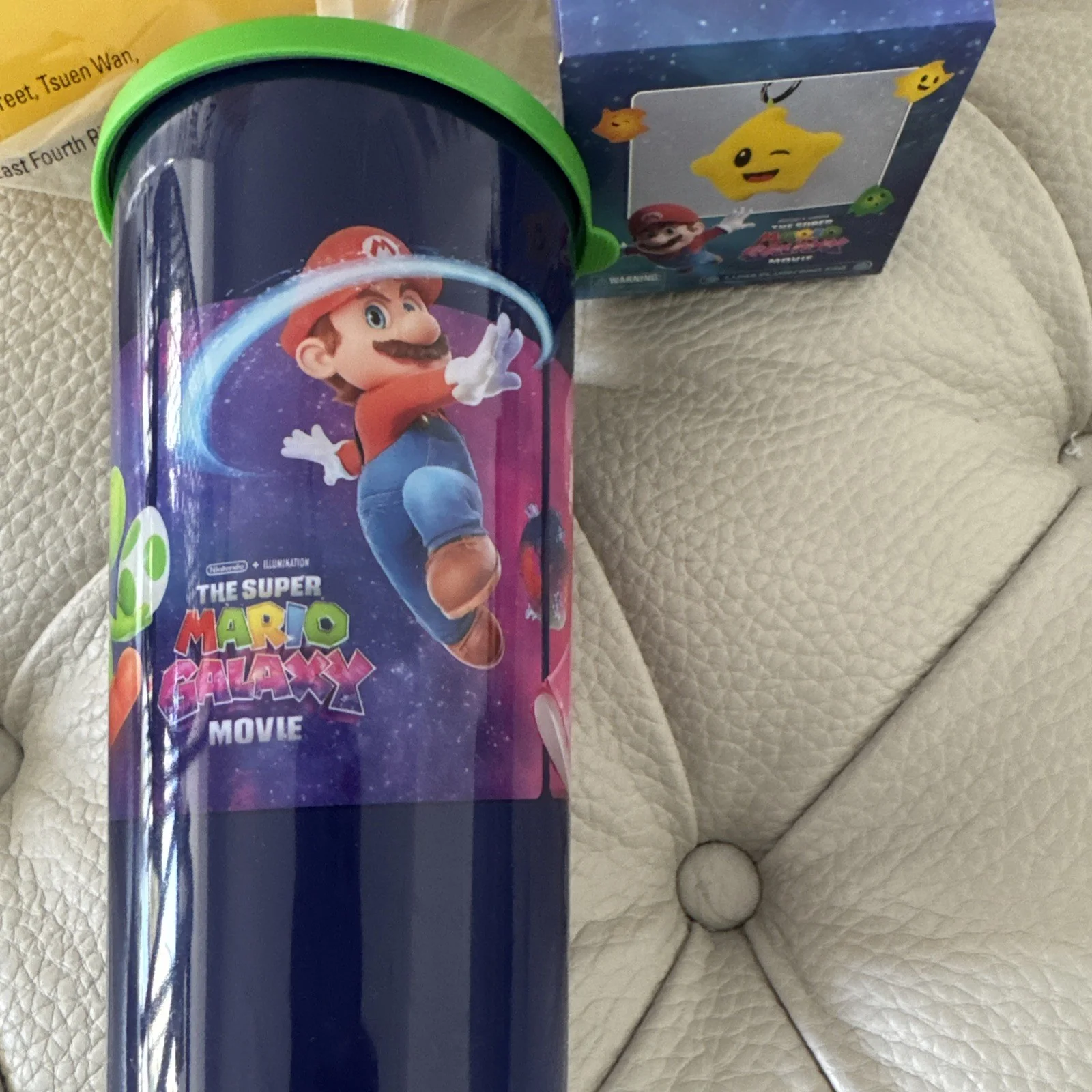 Super Mario Galaxy Movie Yellow Luma Star Popcorn Bucket & Plush Cup Bundle Set, image 5