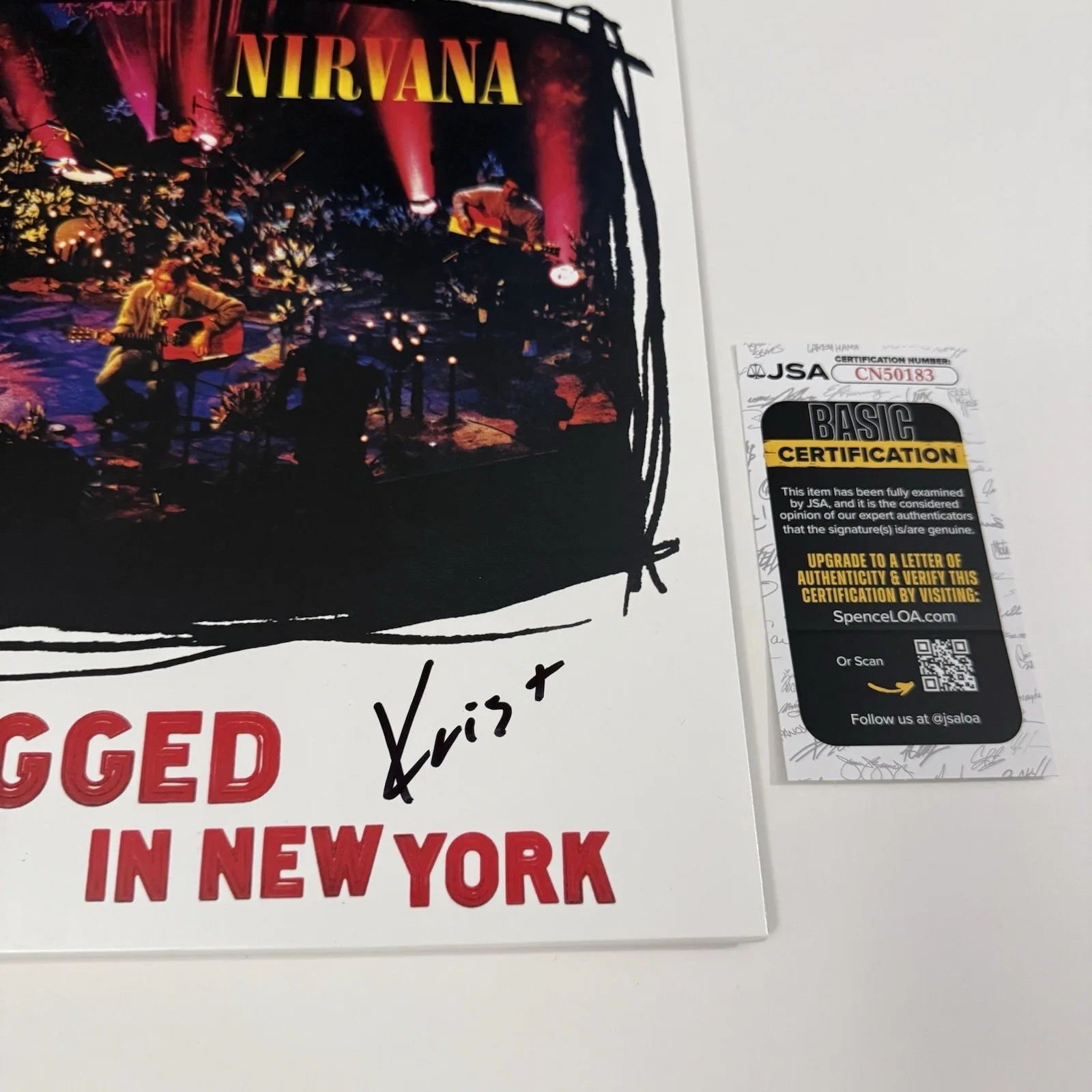 KRIST NOVOSELIC NIRVANA SIGNED MTV UNPLUGGED IN NEW YORK VINYL RECORD JSA COA, image 2