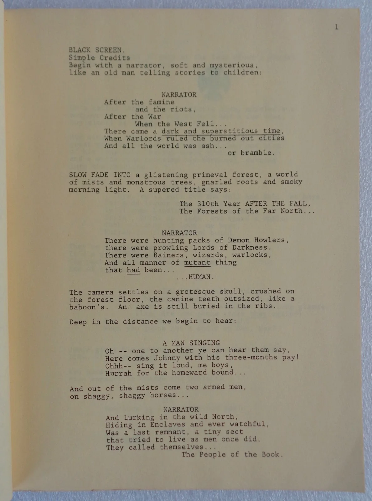 1981 MOVIE SCRIPT - The Quest of St.James Elk - Unmade Fantasy By John McTiernan, изображение 3