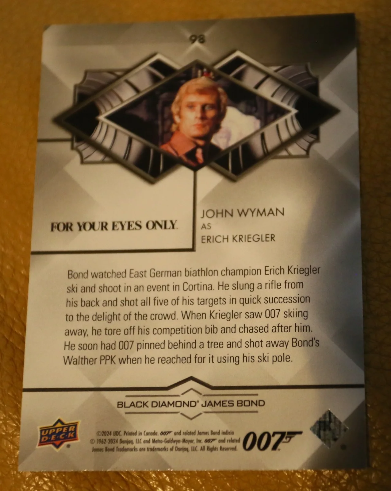 JAMES BOND NUMBER 15 of 199 JOHN WYMAN ERICH KRIEGLER BLACK DIAMOND TRADING CARD, изображение 2