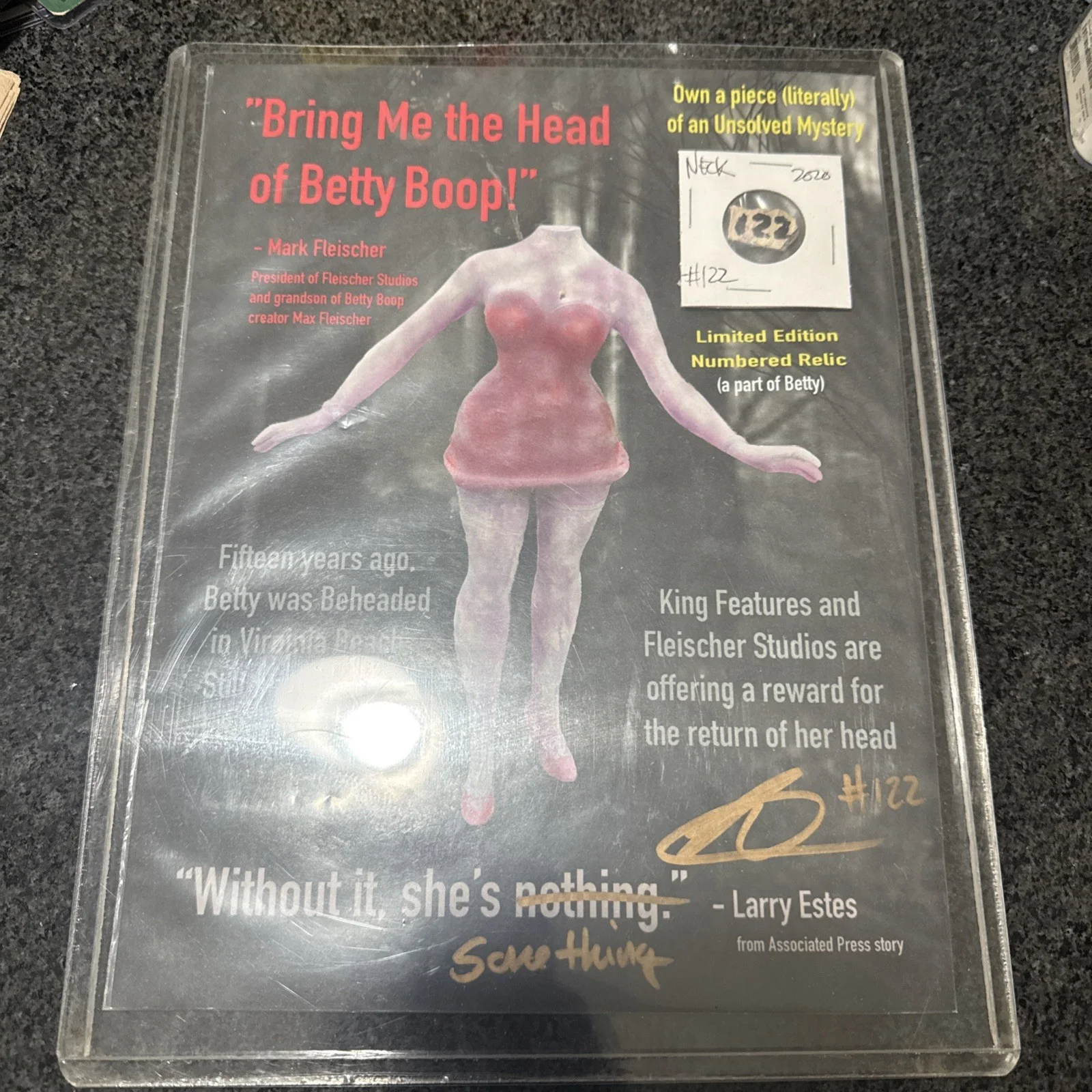 Bring Me The Head Of Betty Boop Mark Fleischer Signed Auto #122 Neck 2020, изображение 2