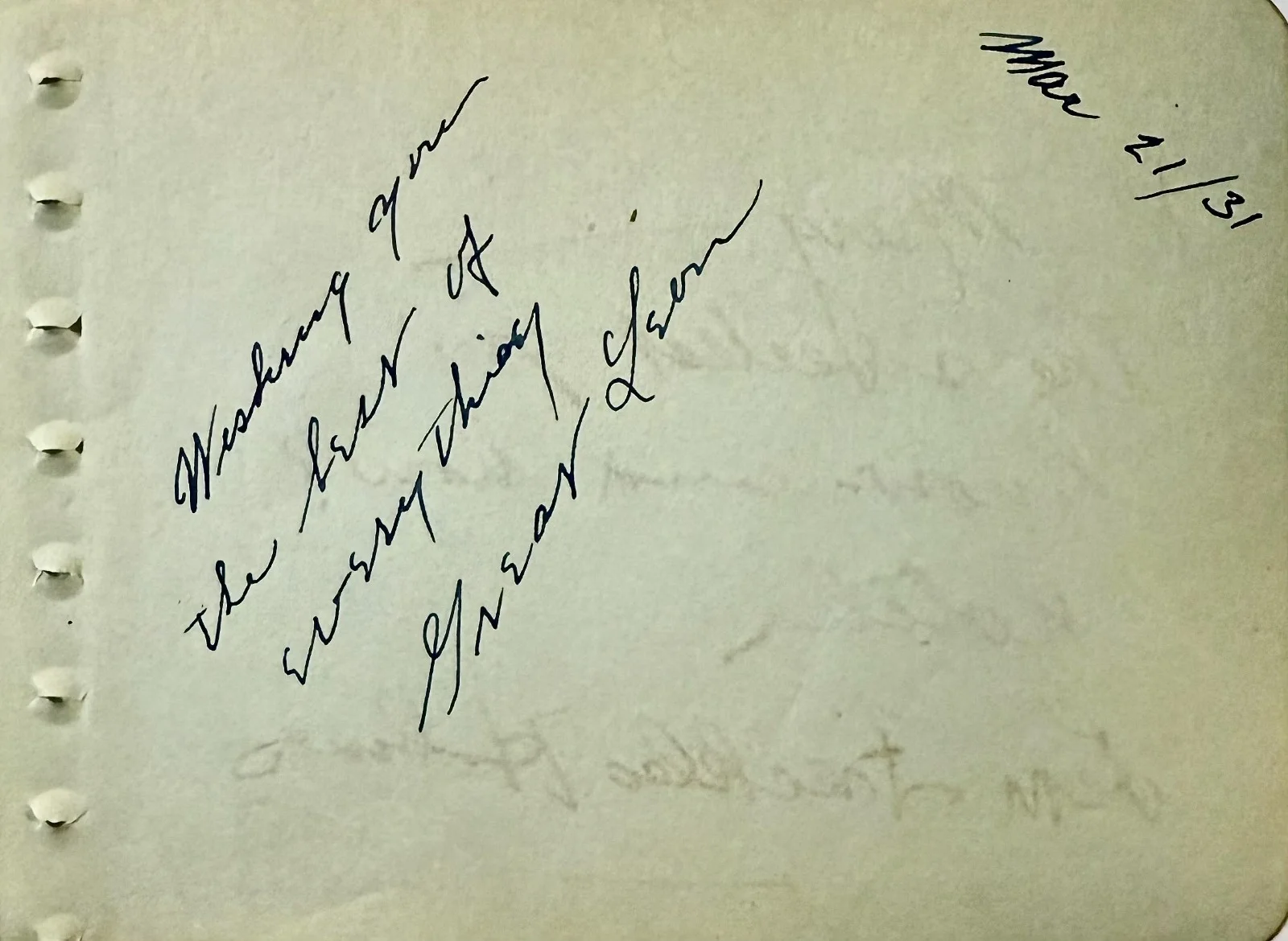 Leon Freckles Holmes, Leon The Great Mandrake — LEON HOLMES & LEON MANDRAKE Dual Signed Autographed 4 x 5 ALBUM PAGE 1931 MAGIC, изображение 2