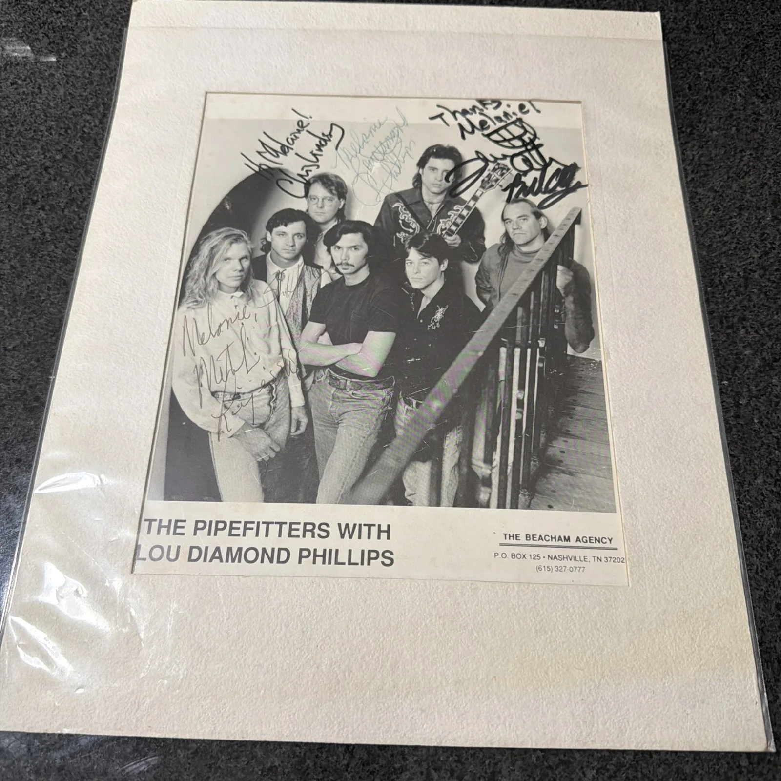 THE PIPEFITTERS with LOU DIAMOND PHILLIPS Group Signed Photo, image 2