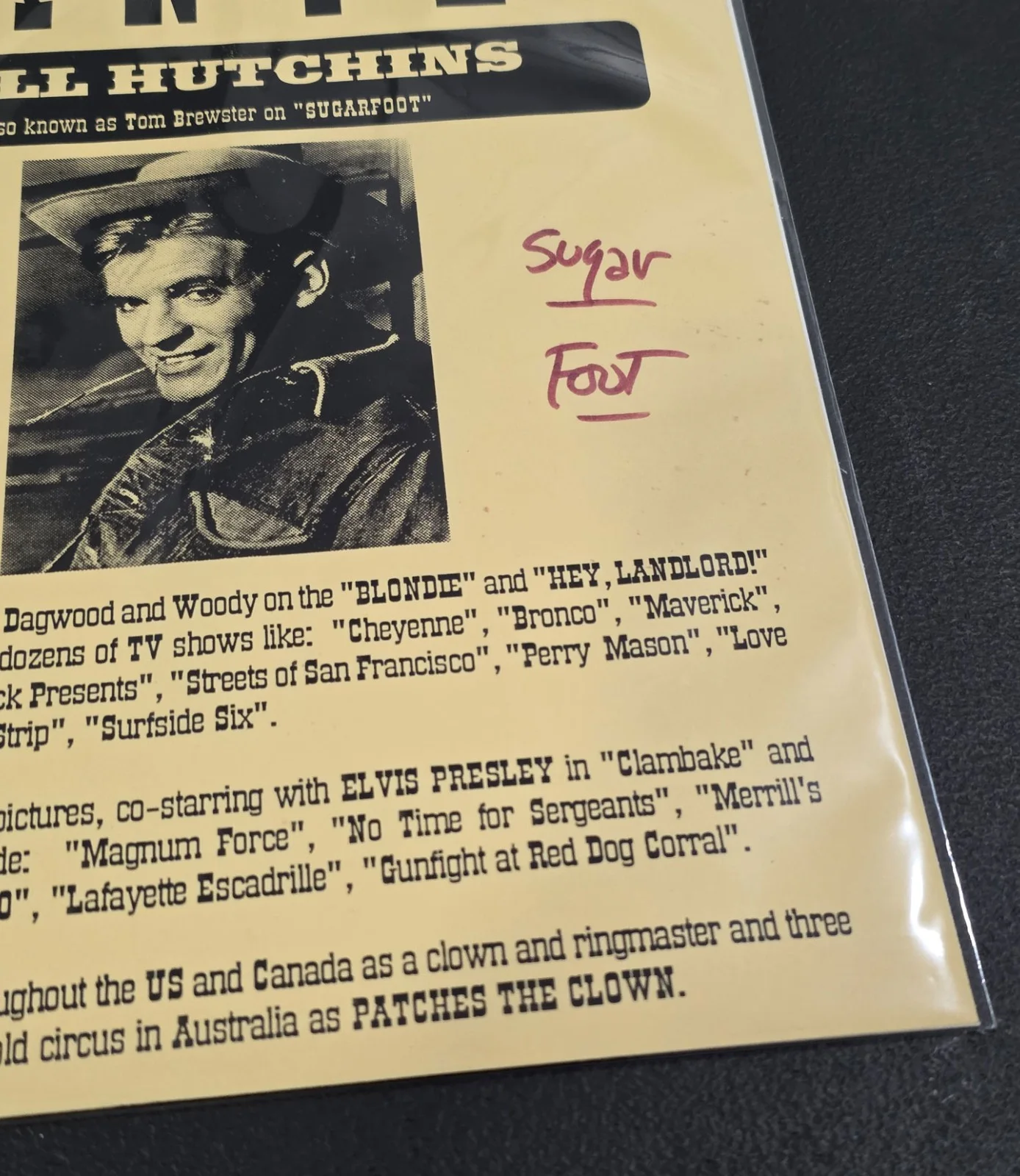 Will Hutchins - Signed Autographed Picture - Great Find!! Sugar Foot - Wanted!!, image 5