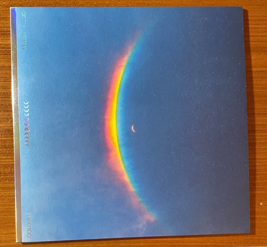 COLDPLAY Moon Music EcoRecord Pink Vinyl SIGNED Art Card Chris Martin 2024, image 2