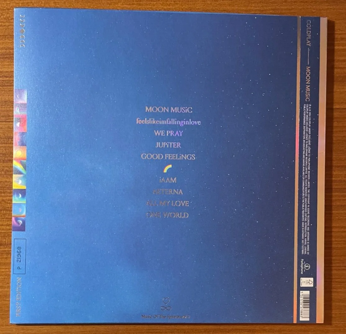 COLDPLAY Moon Music EcoRecord Pink Vinyl SIGNED Art Card Chris Martin 2024, image 4