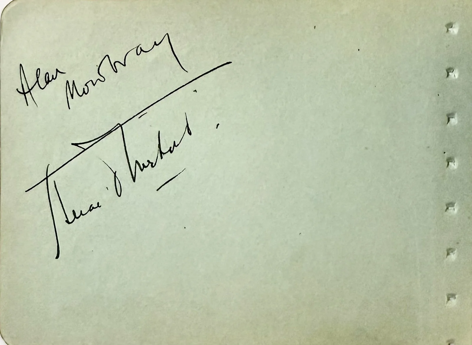 Fay Wray, Alan Mowbray — FAY WRAY & ALAN MOWBRAY Dual Signed Autographed 4 x 5 ALBUM PAGE 1931 KING KONG, изображение 2