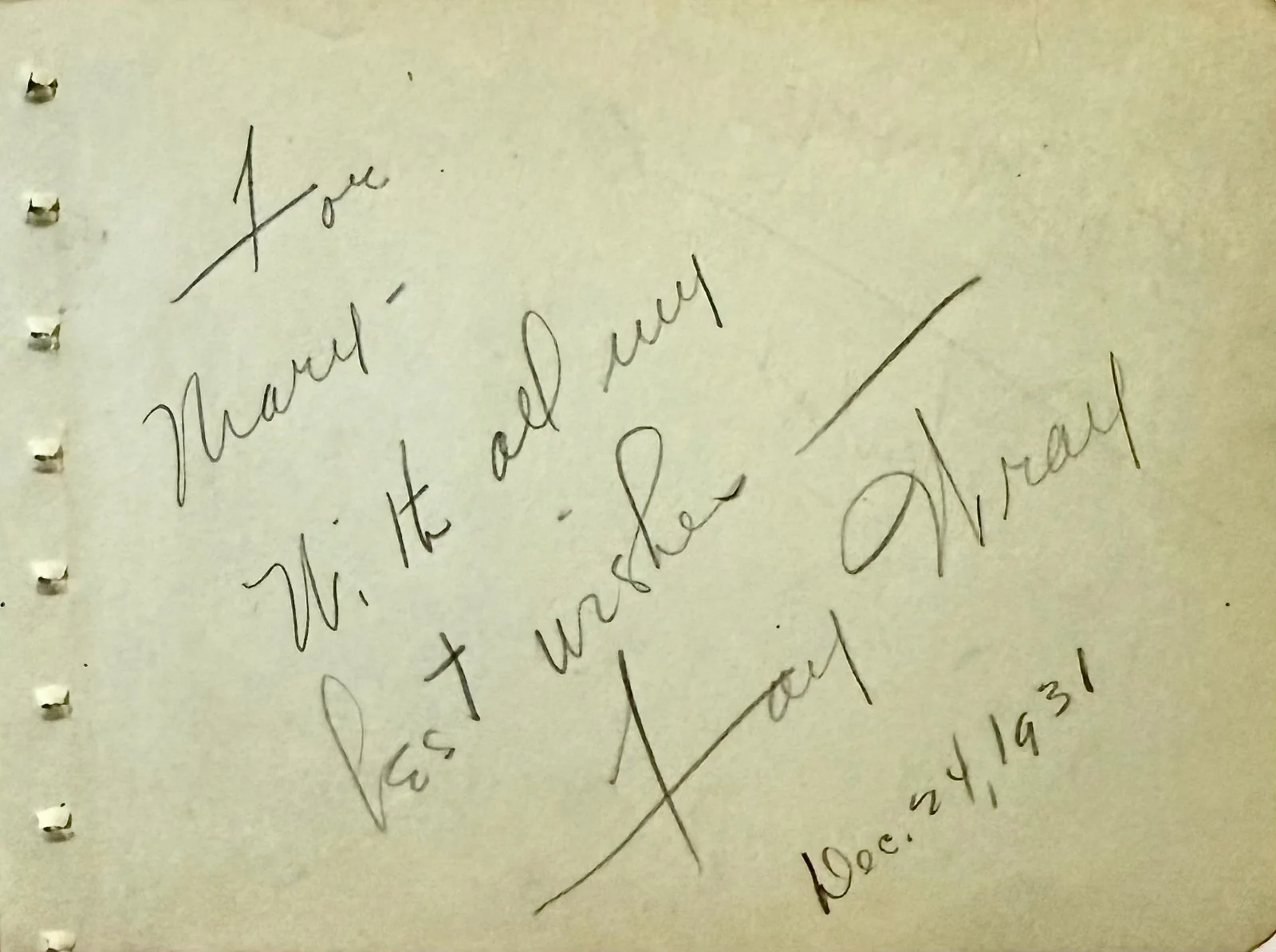 Fay Wray, Alan Mowbray — FAY WRAY & ALAN MOWBRAY Dual Signed Autographed 4 x 5 ALBUM PAGE 1931 KING KONG, изображение 3
