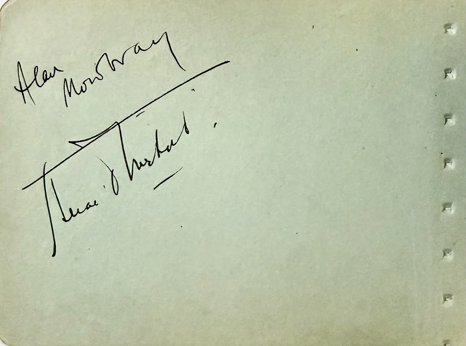 Fay Wray, Alan Mowbray — FAY WRAY & ALAN MOWBRAY Dual Signed Autographed 4 x 5 ALBUM PAGE 1931 KING KONG, изображение 4