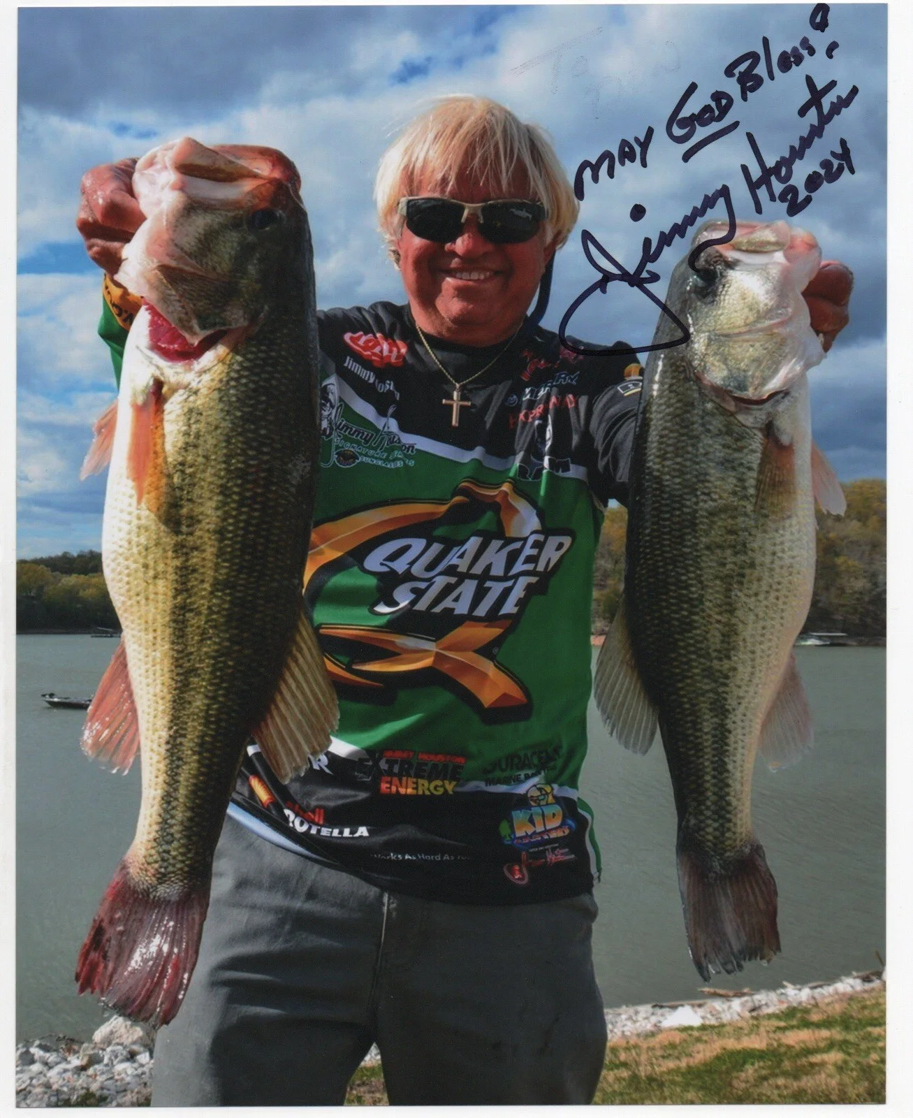 Jimmy Houston — Jimmy Houston signed autograph 8x10 Photo No COA Pass BAS PSA JSA Fishing *INR