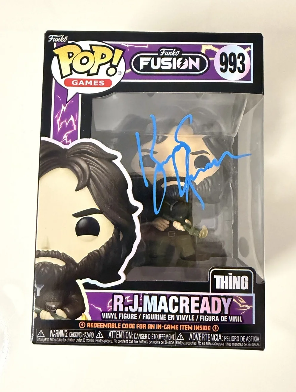 Kurt Russell — Kurt Russell Autographed RJ Macready Funko Pop #993 JSA LOA COA ￼, изображение 2
