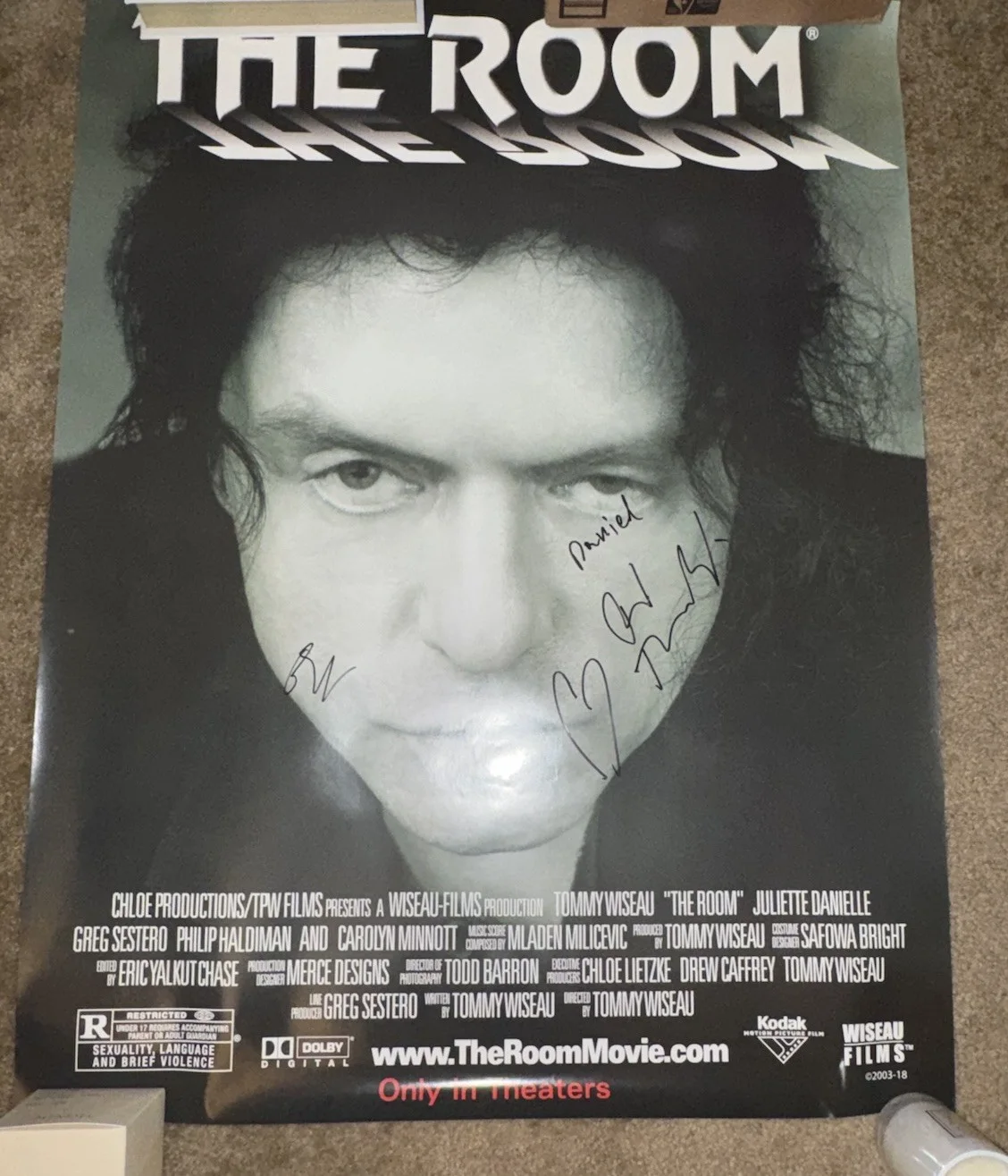 The Room SIGNED Tommy Wiseau POSTER Large Greg Sestero, image 2