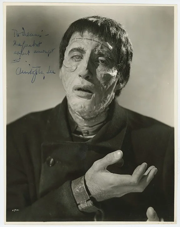 Christopher Lee — 1957 UK Photo Hammer Horror Christopher Lee Autograph The Curse Of Frankenstein, изображение 2