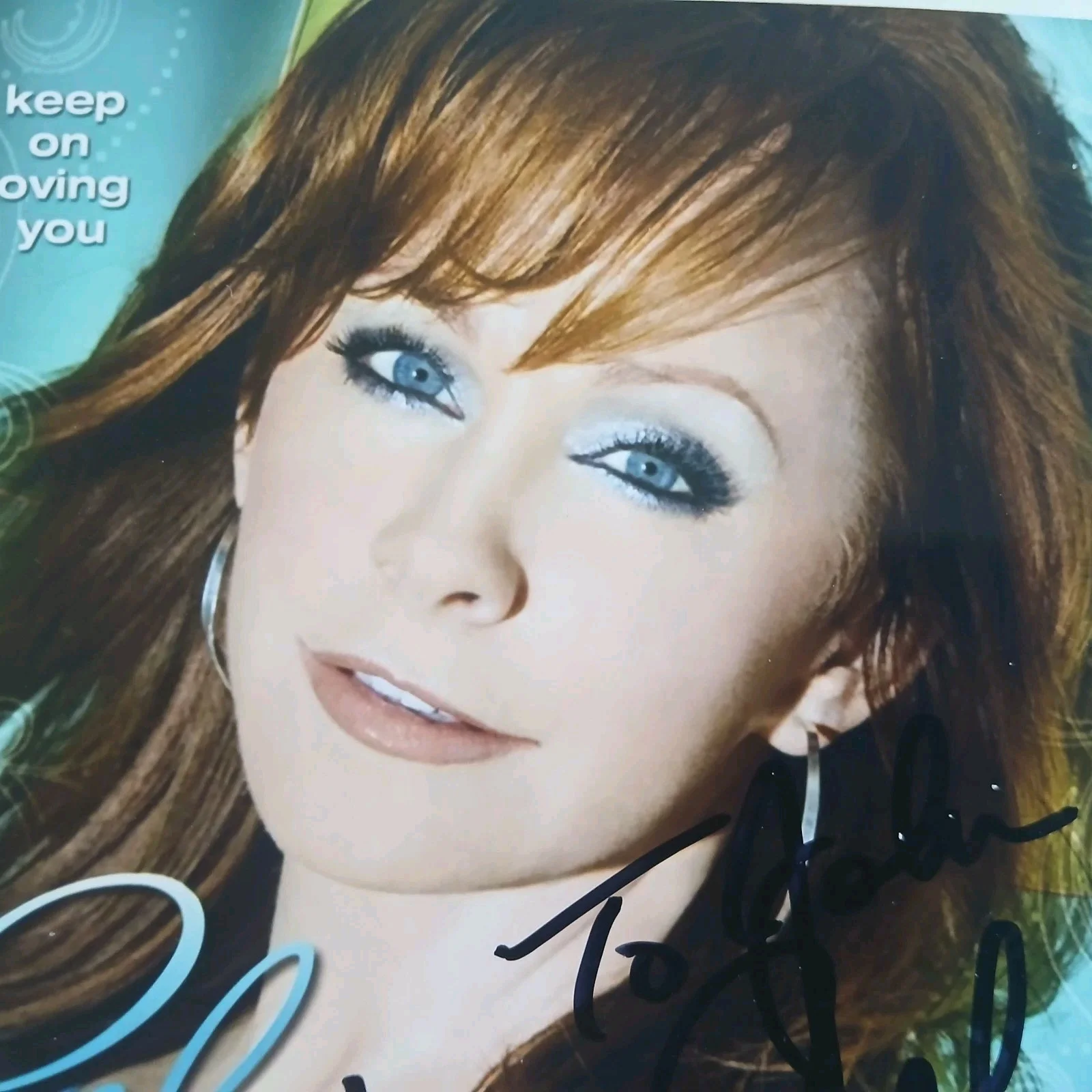 reba mcentire signed 4x4 photo john fancy singer actress, изображение 3