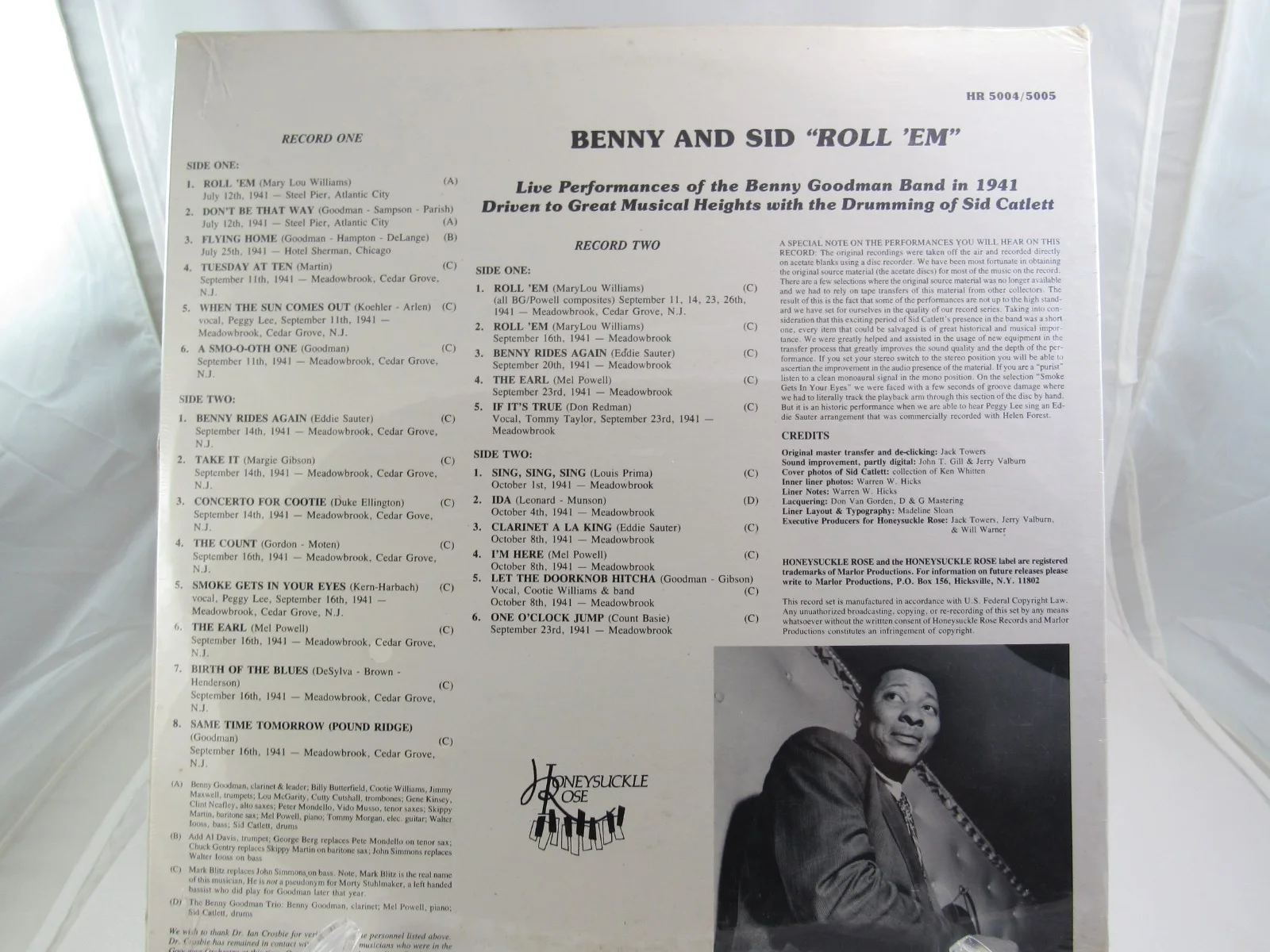 Benny Goodman Big Band, Sidney Catlett – Benny And Sid "Roll LP Vinyl Jazz New, image 4