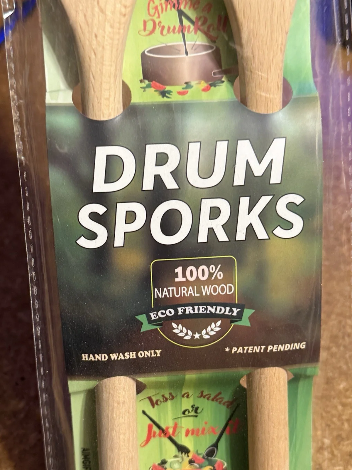 Drumsticks AIM GIFTS DRUMMERS Wooden Sporks Spoons Cook Cooking, image 2