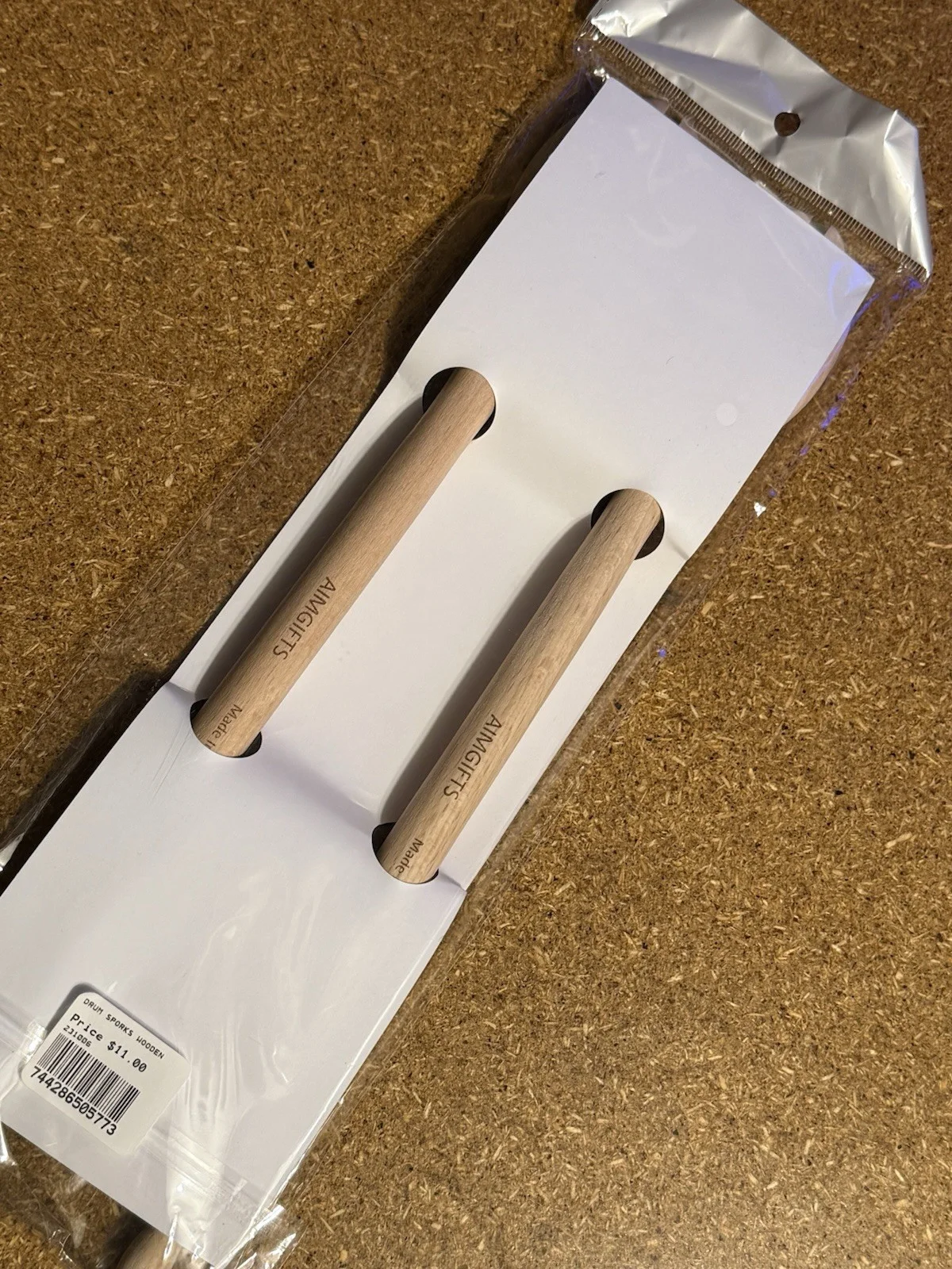 Drumsticks AIM GIFTS DRUMMERS Wooden Sporks Spoons Cook Cooking, image 3