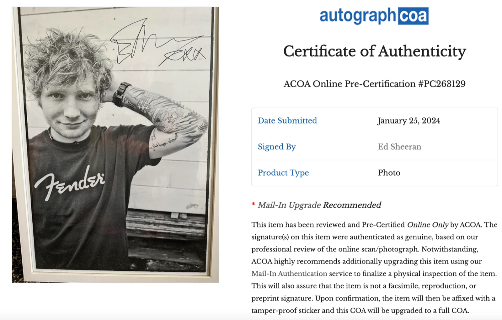 Ed sheeran signed poster, image 4