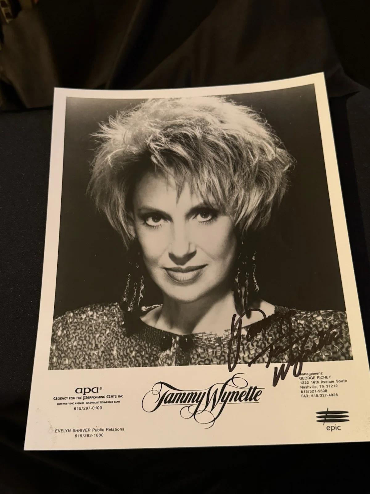 Tammy Wynette B/W Autographed 8X10 Photo, image 4