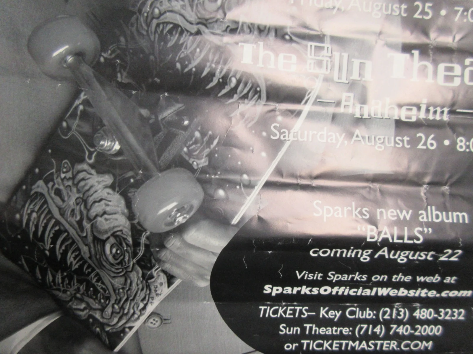 Sparks in Concert US Tour 2000 Signed Poster Balls era Mael Ron Russell, image 4