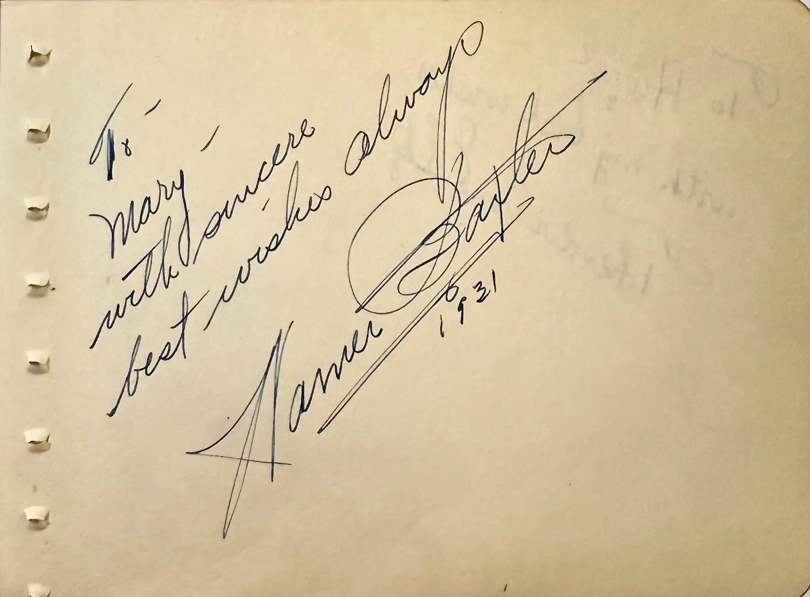 Theodore Von Eltz, Warner Baxter — THEODORE VON ELTZ & WARNER BAXTER Dual Signed Autographed 4 x 5 ALBUM PAGE 1930s, изображение 2