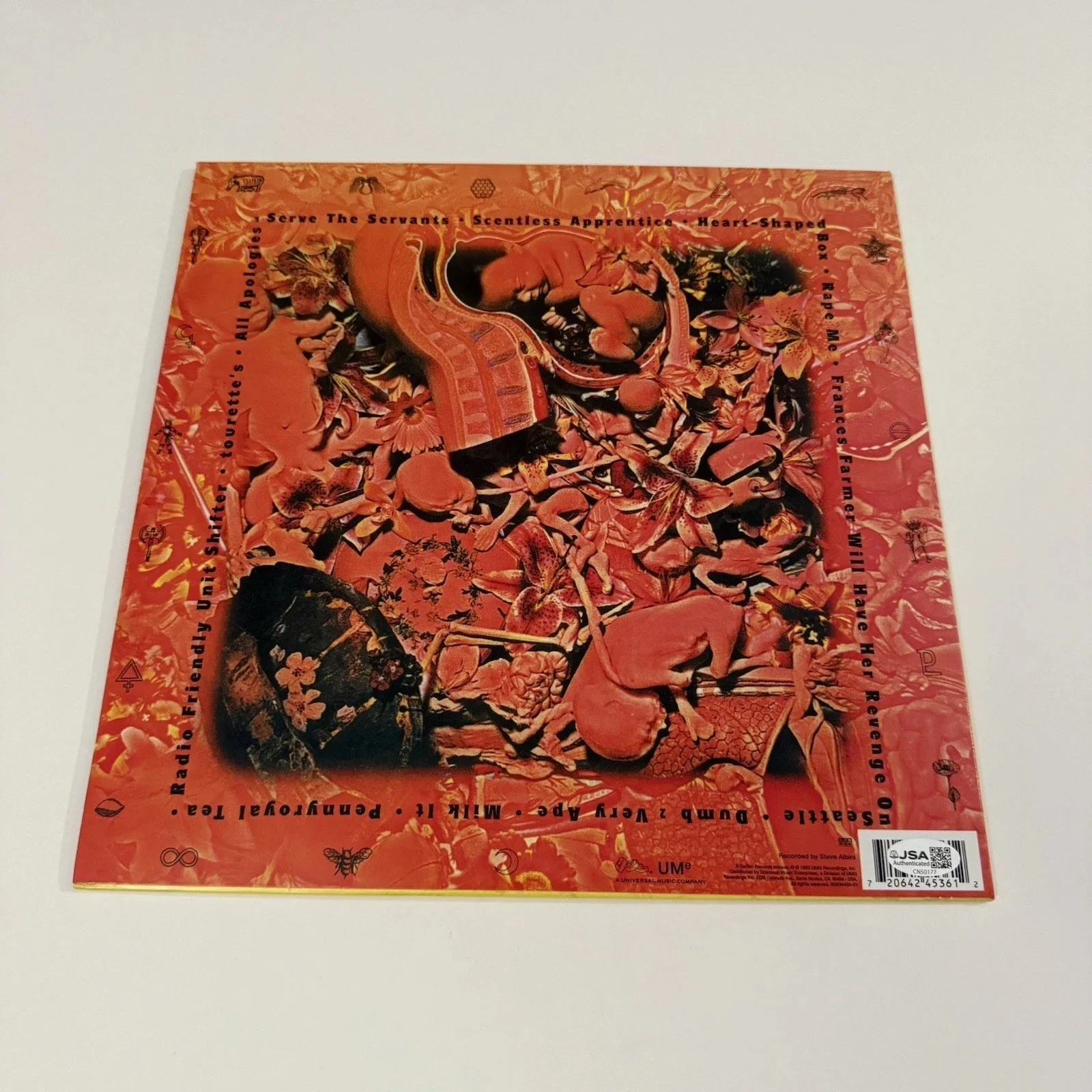 KRIST NOVOSELIC NIRVANA SIGNED IN UTERO VINYL RECORD JSA COA, image 3
