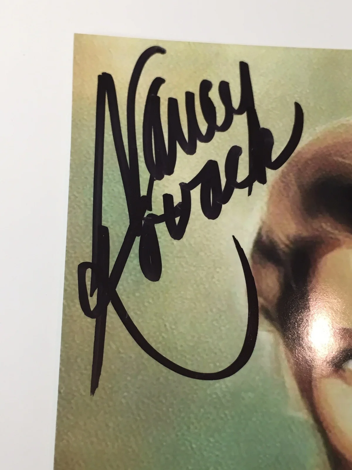 Vintage Nancy Kovack Hand SIgned Color Photo with Heart 4"x6" Autographed, image 2