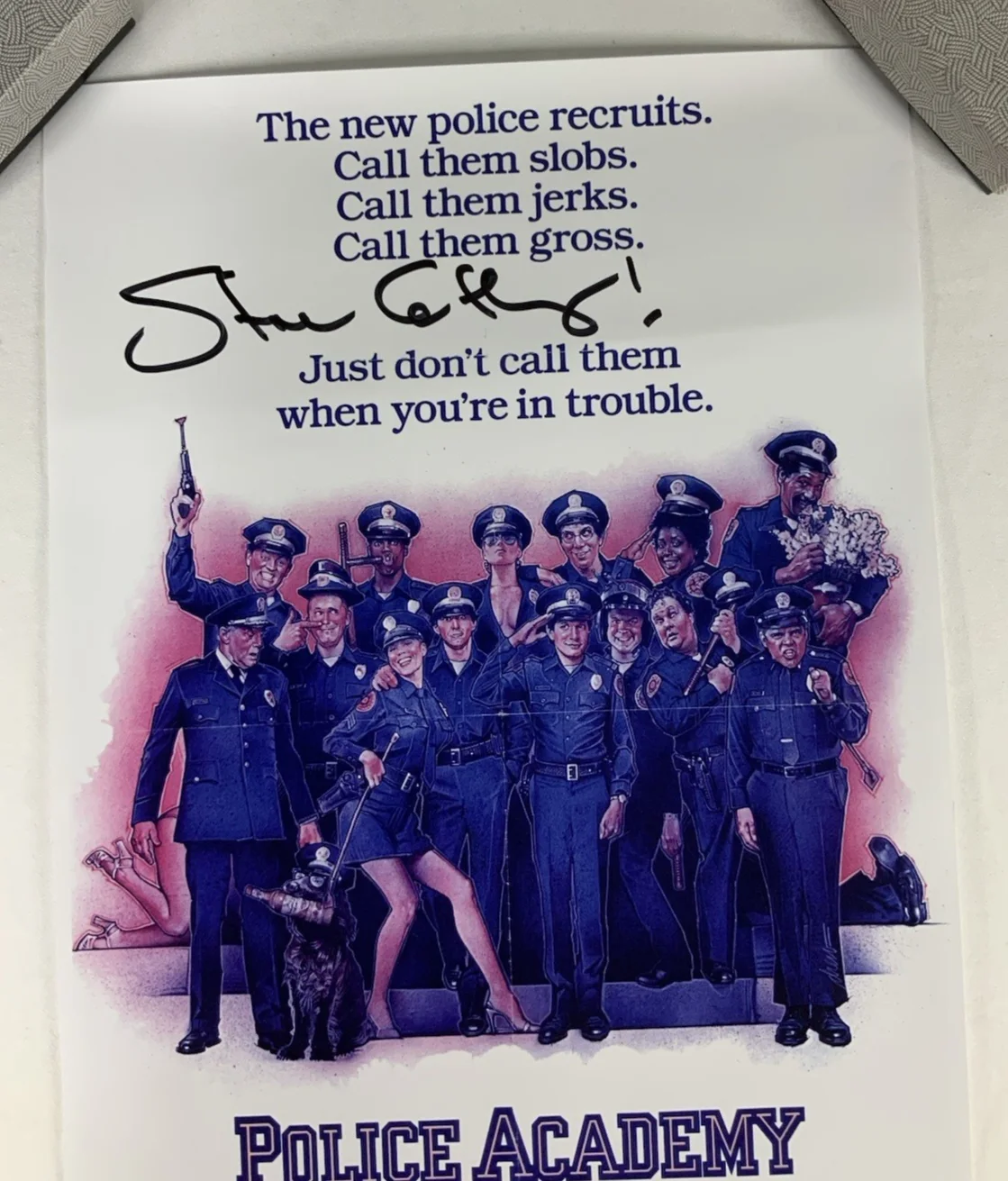 STEVE GUTTENBERG SIGNED Autographed POLICE ACADEMY 12" X 18" POSTER Rare, изображение 2