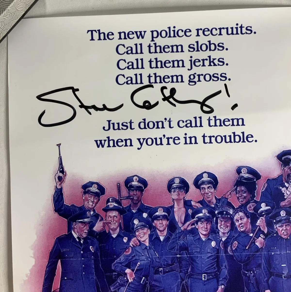 STEVE GUTTENBERG SIGNED Autographed POLICE ACADEMY 12" X 18" POSTER Rare, изображение 4