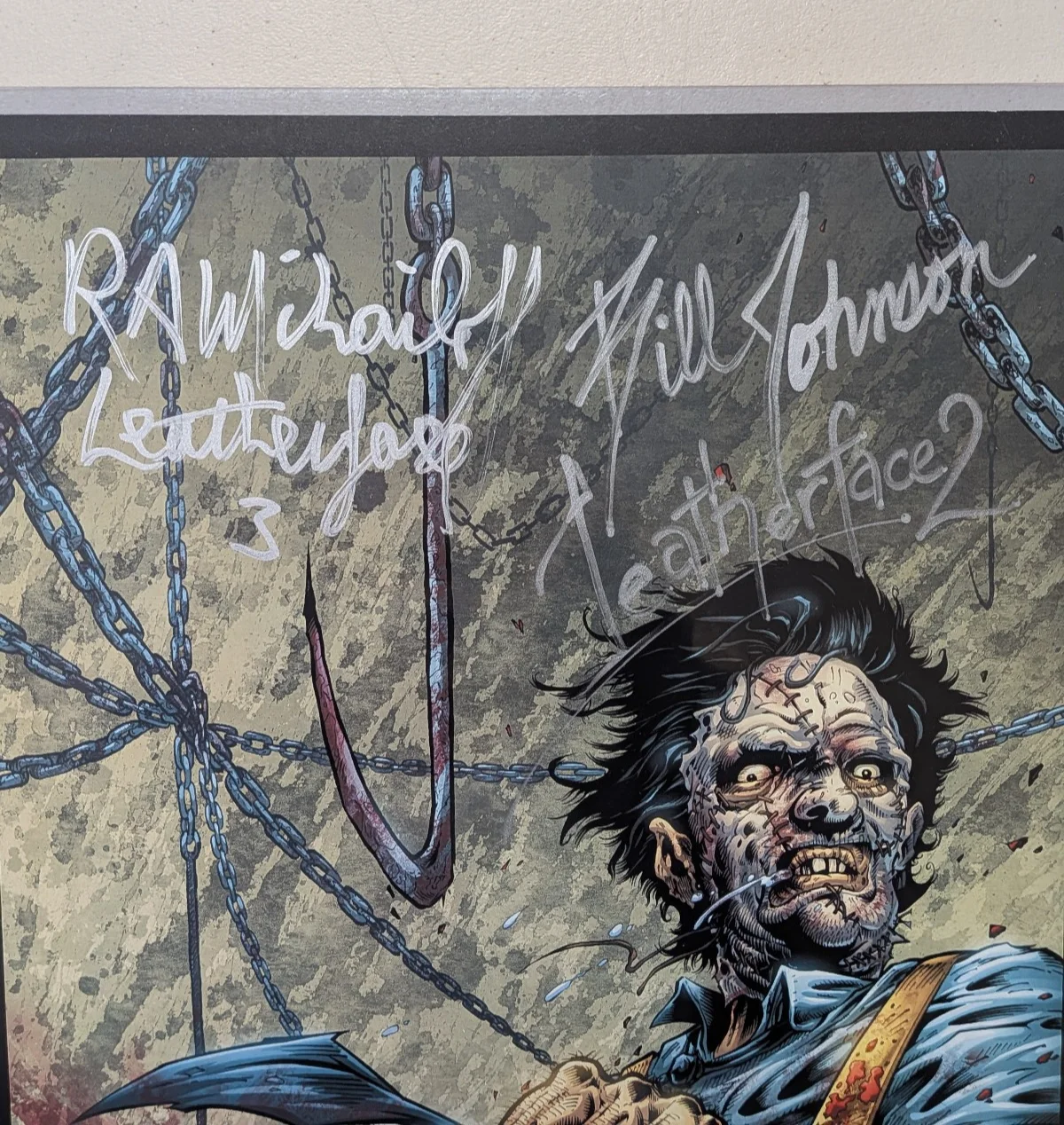 HANSEN JOHNSON MIHAILOFF 3x Signed 11x17 Photo TEXAS CHAINSAW MASSACRE BAS COA, изображение 2