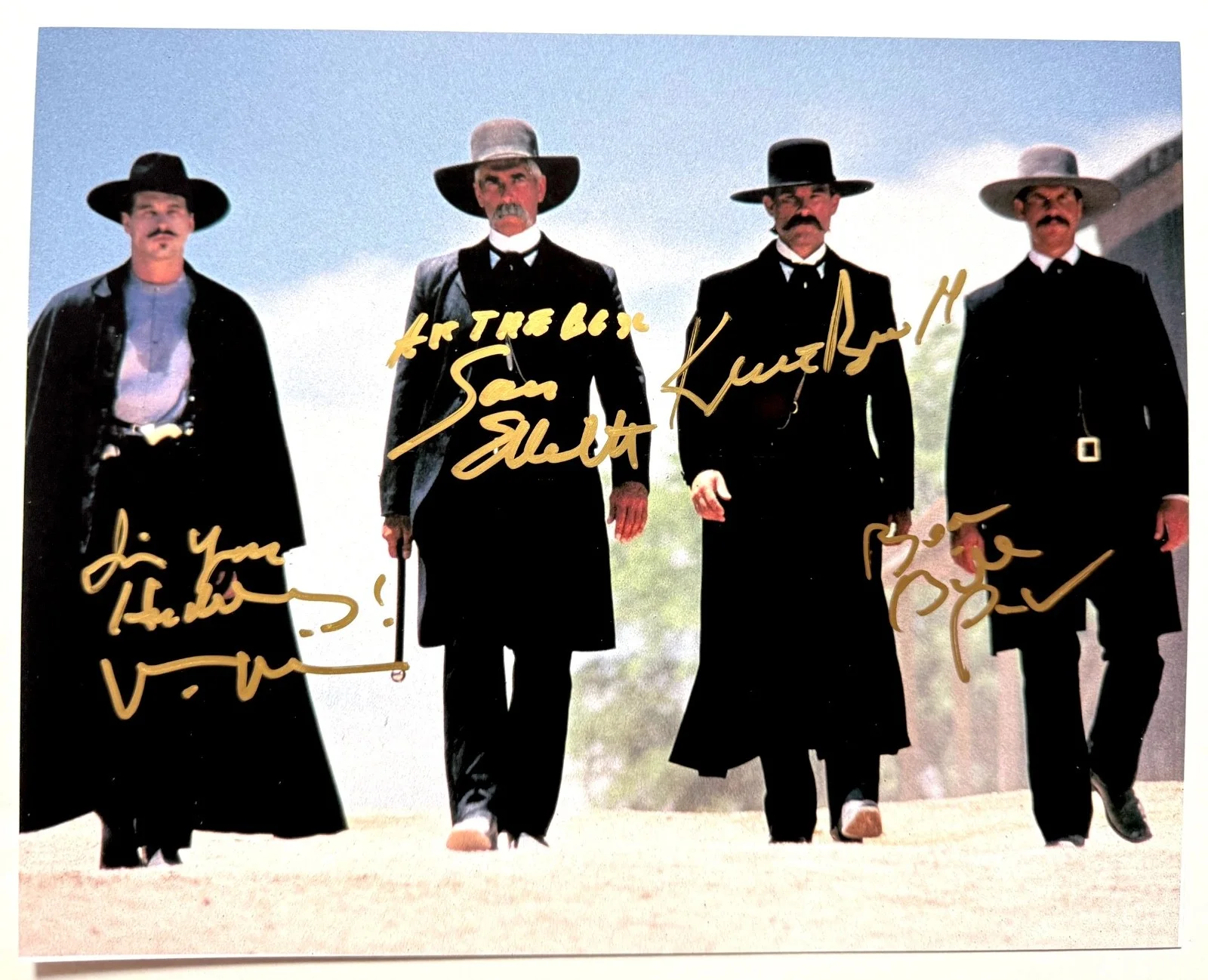 Cast — TOMBSTONE photo signed by all 4 KURT RUSSELL BILL PAXTON VAL KILMER SAM ELLIOTT