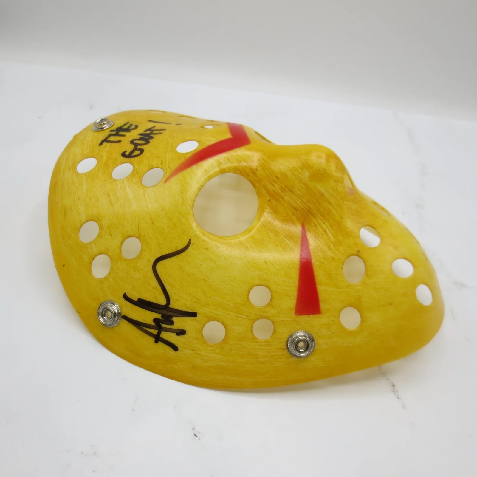 Ari Lehman — Ari Lehman Friday The 13th Jason 1 Auto Yellow Jason Mask Becket COA The Goat, изображение 2