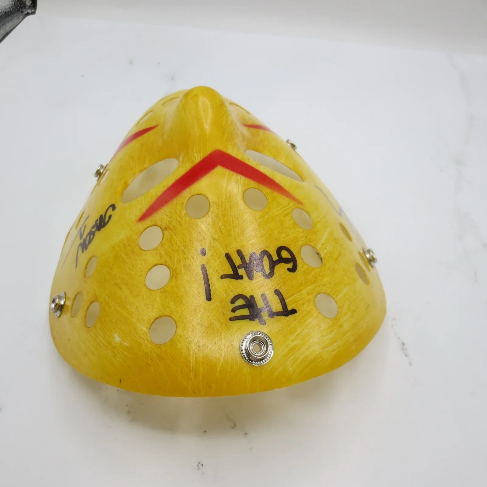 Ari Lehman — Ari Lehman Friday The 13th Jason 1 Auto Yellow Jason Mask Becket COA The Goat, изображение 3