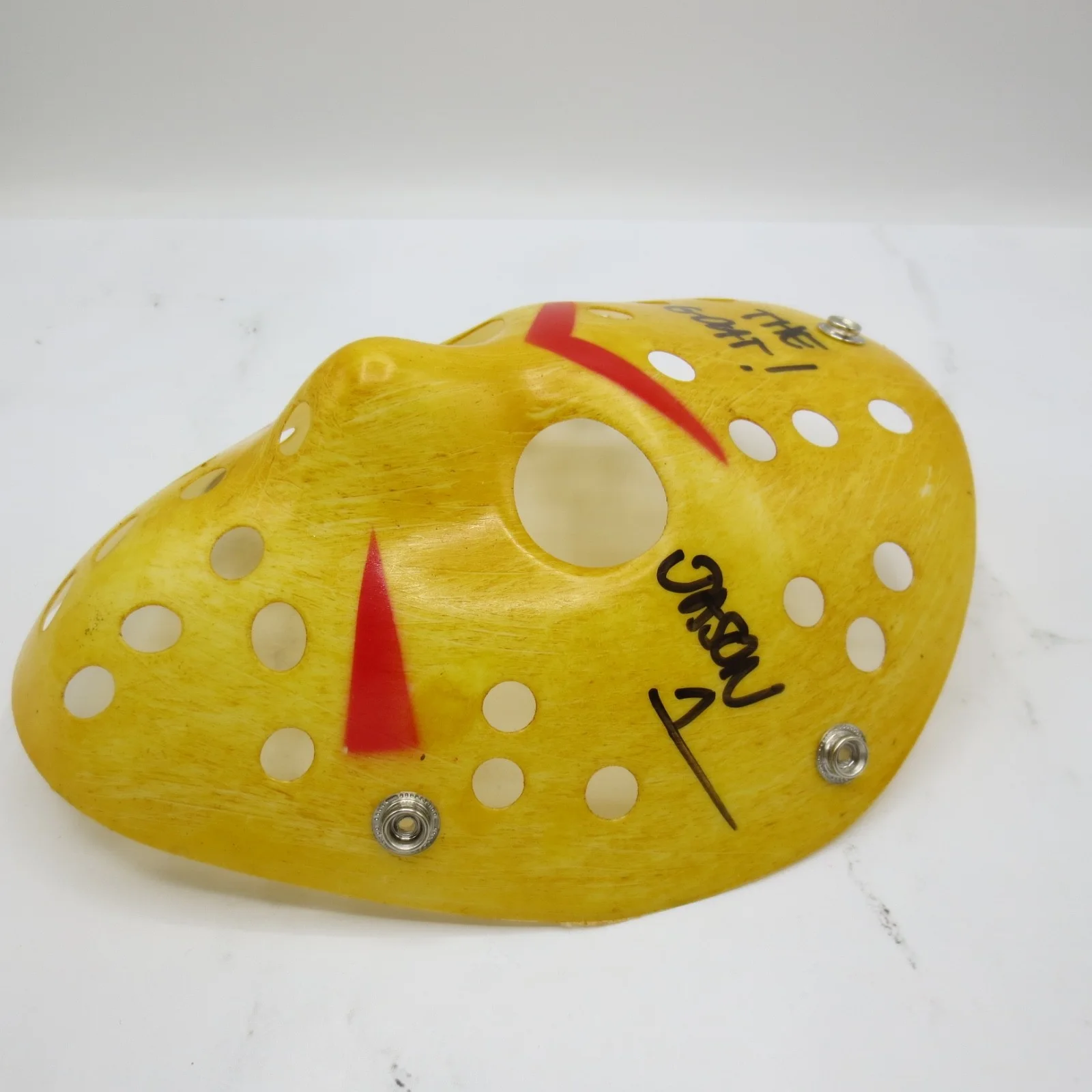 Ari Lehman — Ari Lehman Friday The 13th Jason 1 Auto Yellow Jason Mask Becket COA The Goat, изображение 4