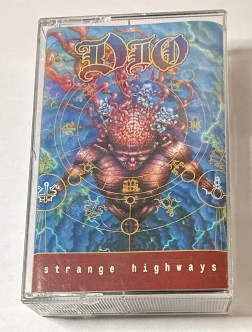 DIO metal band REAL hand SIGNED Strange Highways cassette tape Ronnie James COA, изображение 2