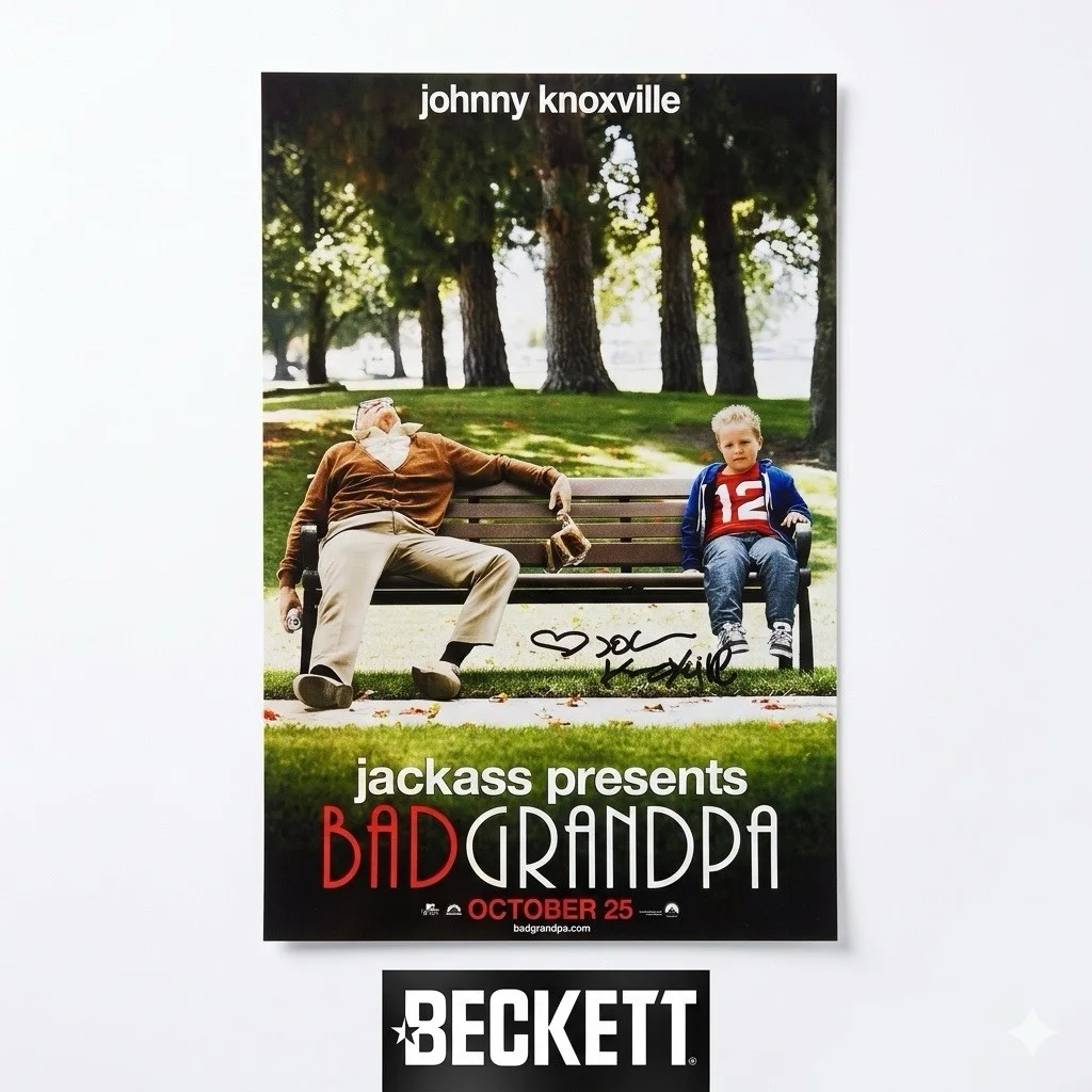 Johnny Knoxville — Johnny Knoxville Signed Poster 12x18 Bad Grandpa Beckett Authentic Autograph