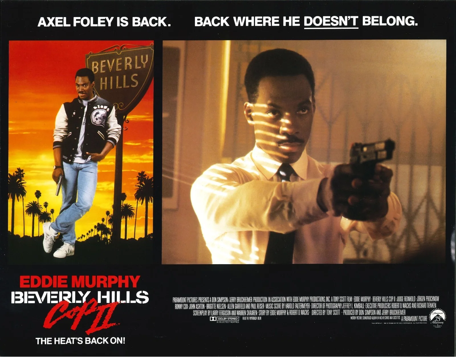 Beverly Hills Cop II 8x ORIGINAL US Lobby Cards Eddie Murphy 1987, image 2