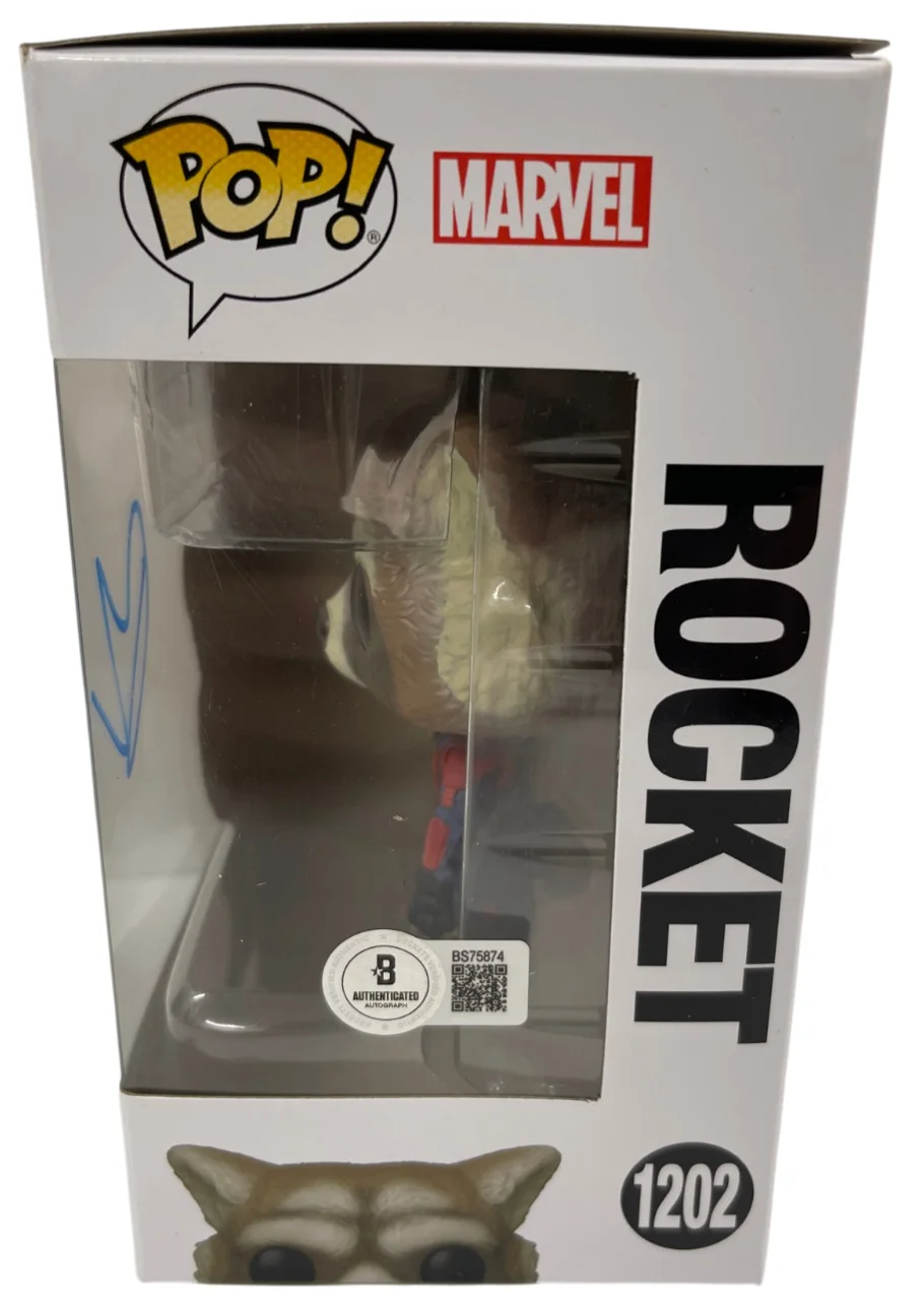 BRADLEY COOPER — Bradley Cooper Signed Funko 1202 Rocket Guardians of the Galaxy Auto Beckett, image 2