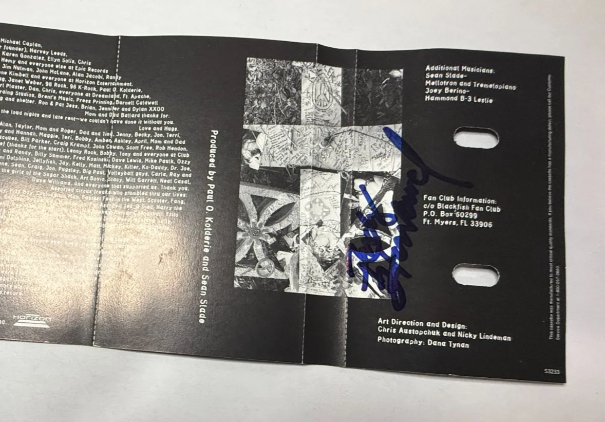 Blackfish band REAL hand SIGNED Self - Titled cassette tape by all 4 members COA, изображение 2