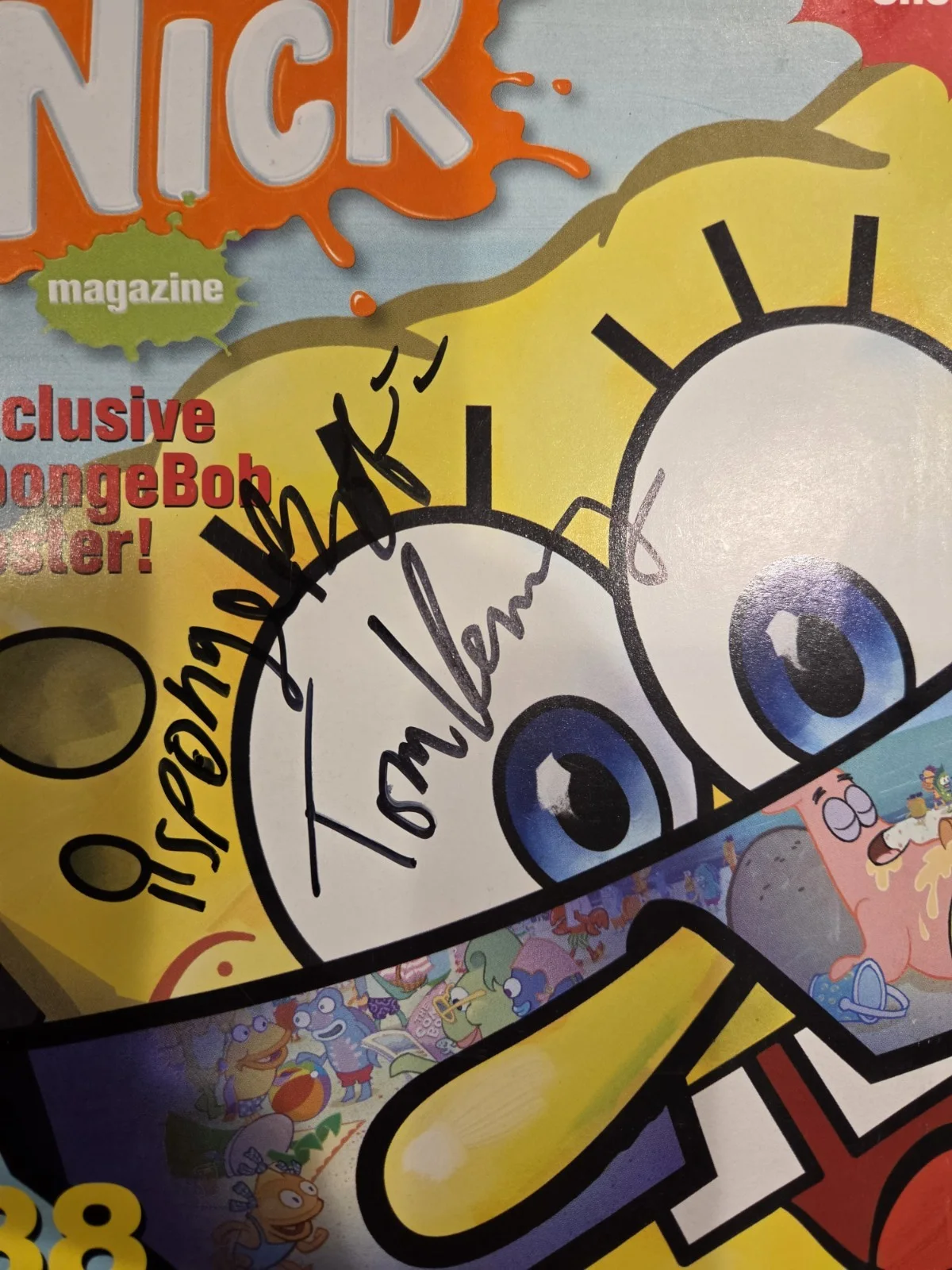 Tom Kenny Signed Nick Magazine SpongeBob August 2009 Autographed Rare, image 3