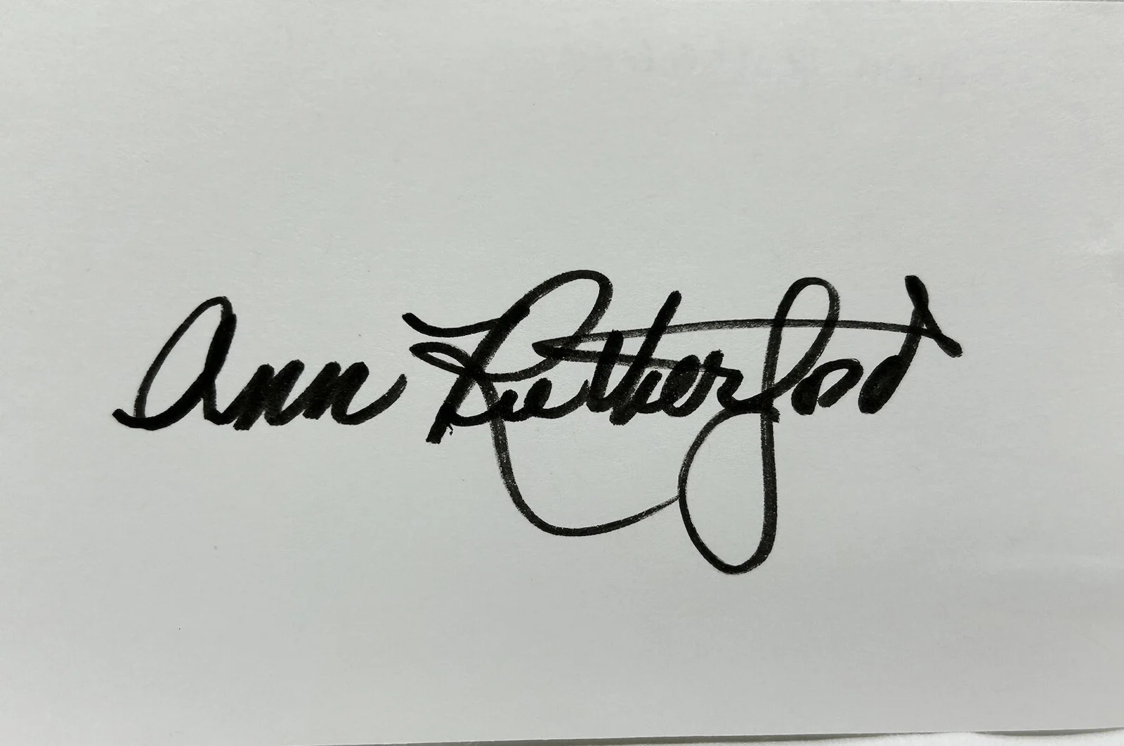 Ann Rutherford — Ann Rutherford Canadian-Born American Actress B/W Picture & Signature Index Card, изображение 2
