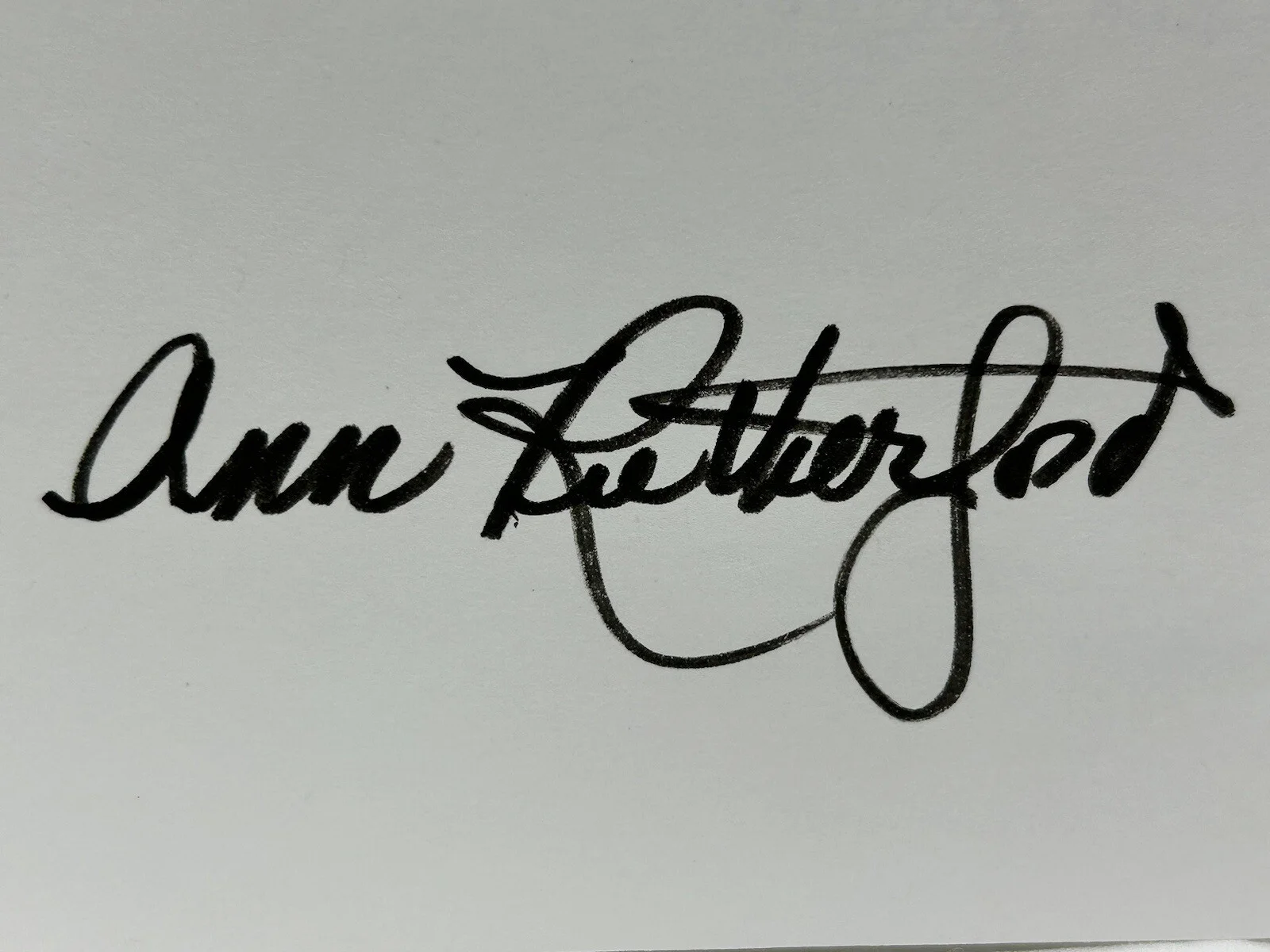 Ann Rutherford — Ann Rutherford Canadian-Born American Actress B/W Picture & Signature Index Card, изображение 3
