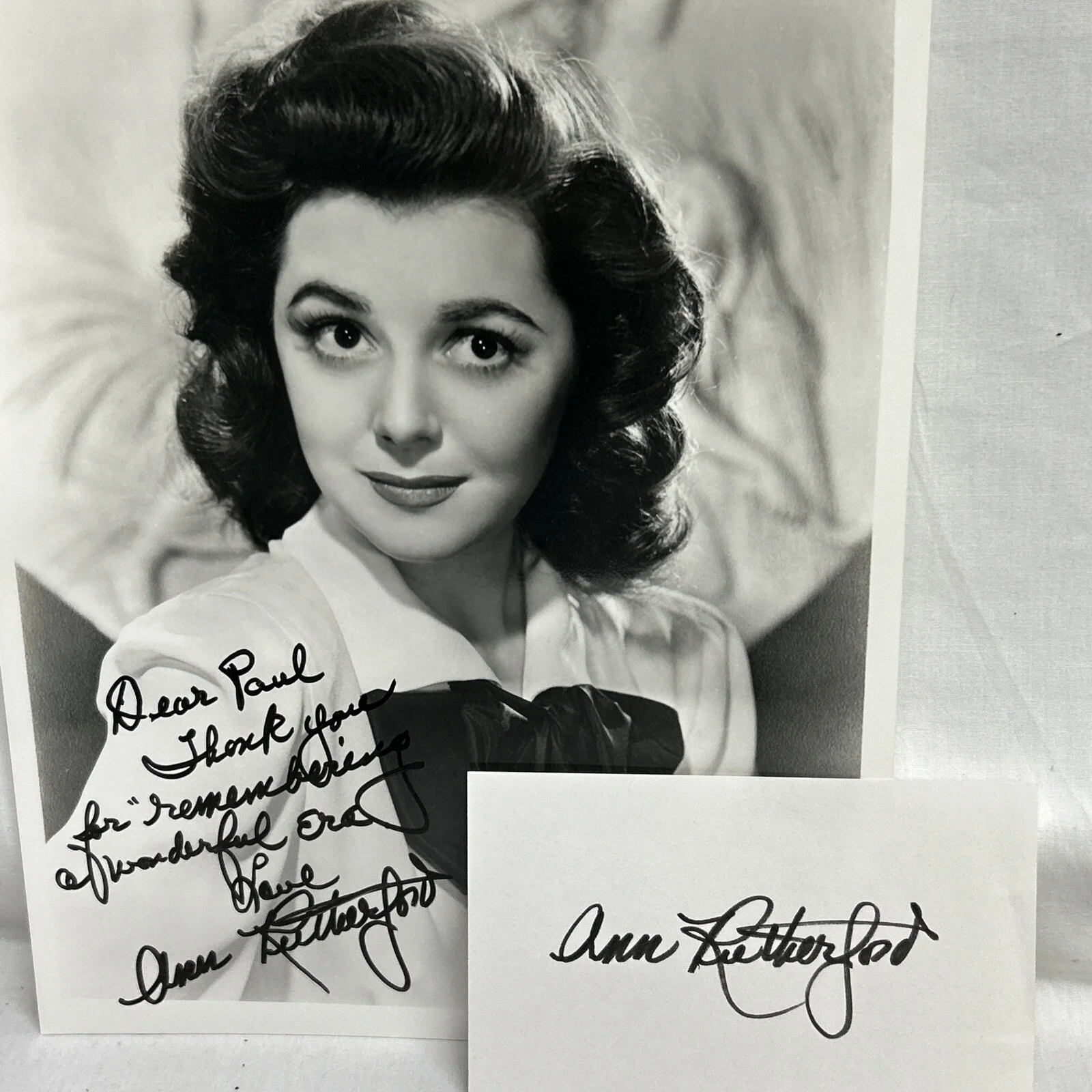 Ann Rutherford — Ann Rutherford Canadian-Born American Actress B/W Picture & Signature Index Card, изображение 4