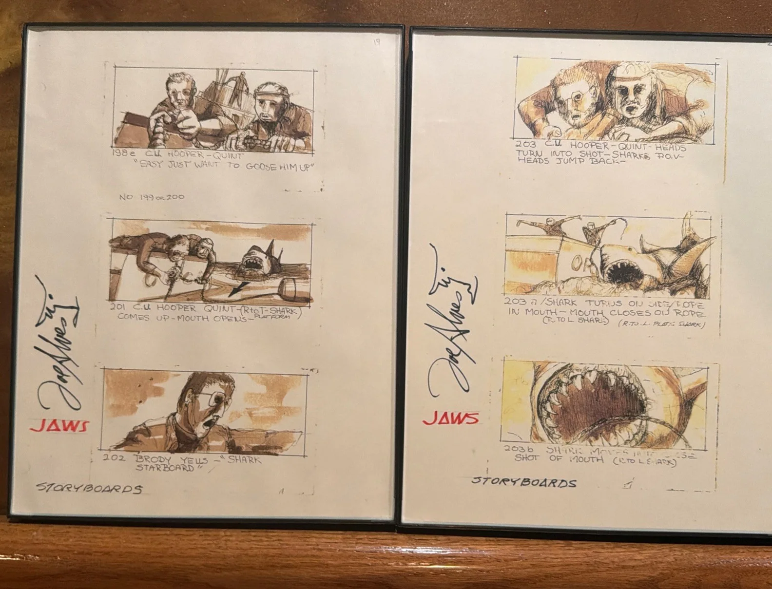 Joe Alves — 9 JAWS Storyboards Signed By Joe Alves Autographed and Illustrated! SO RARE, изображение 2