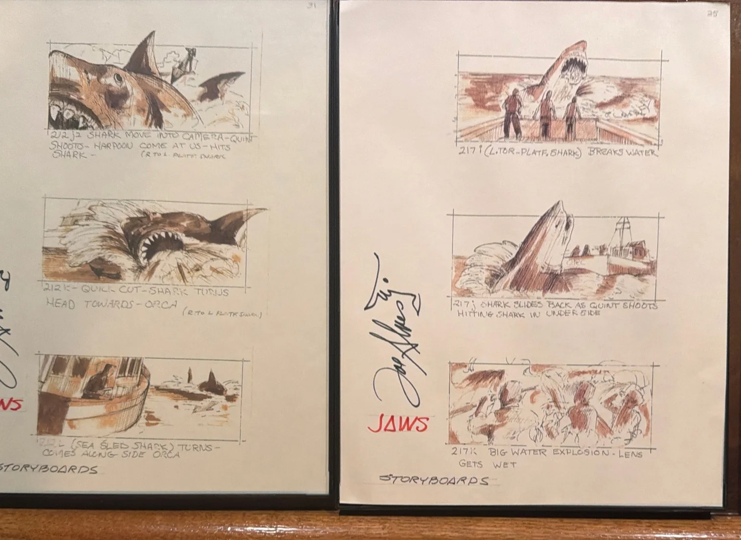 Joe Alves — 9 JAWS Storyboards Signed By Joe Alves Autographed and Illustrated! SO RARE, изображение 3