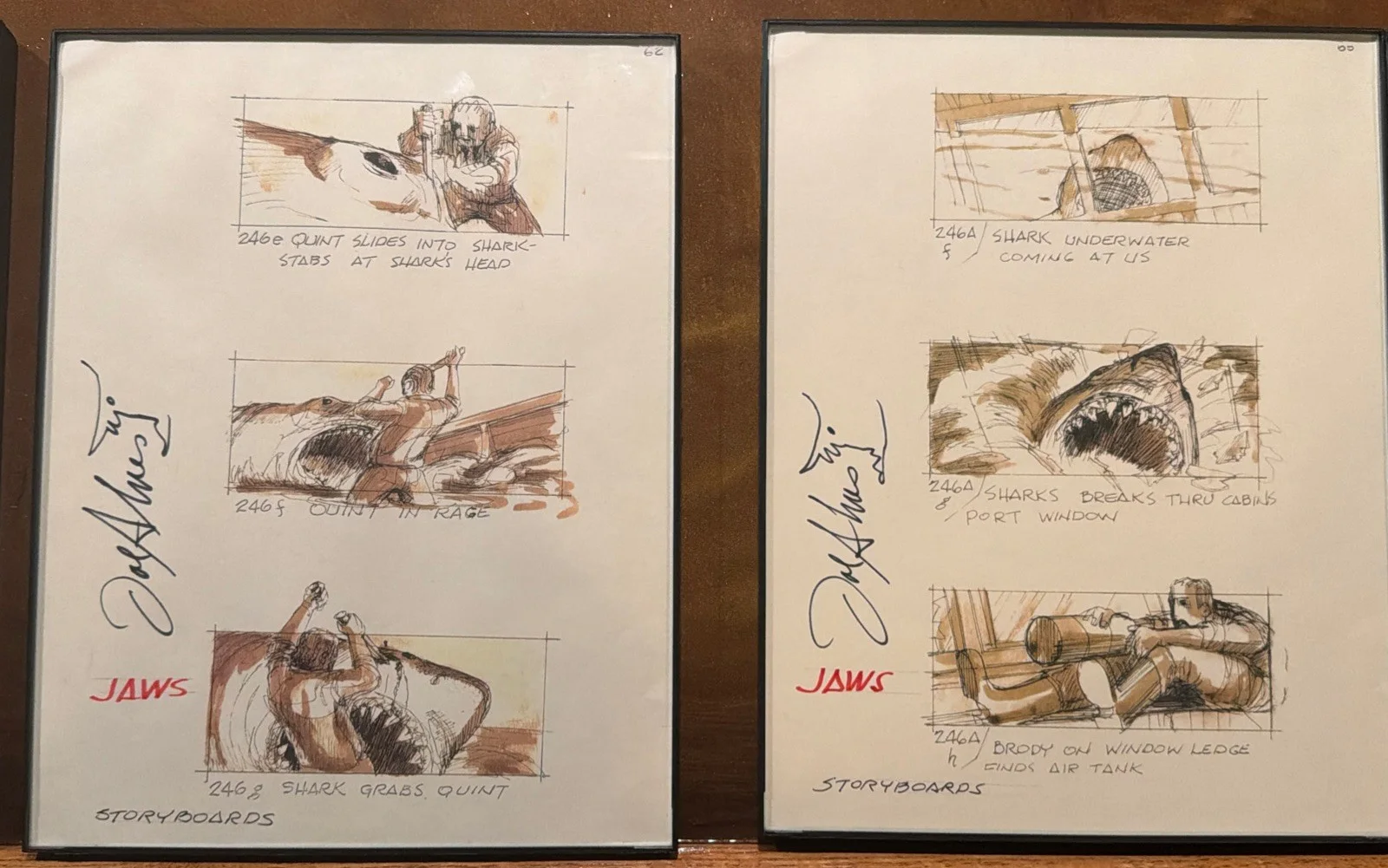 Joe Alves — 9 JAWS Storyboards Signed By Joe Alves Autographed and Illustrated! SO RARE, изображение 4
