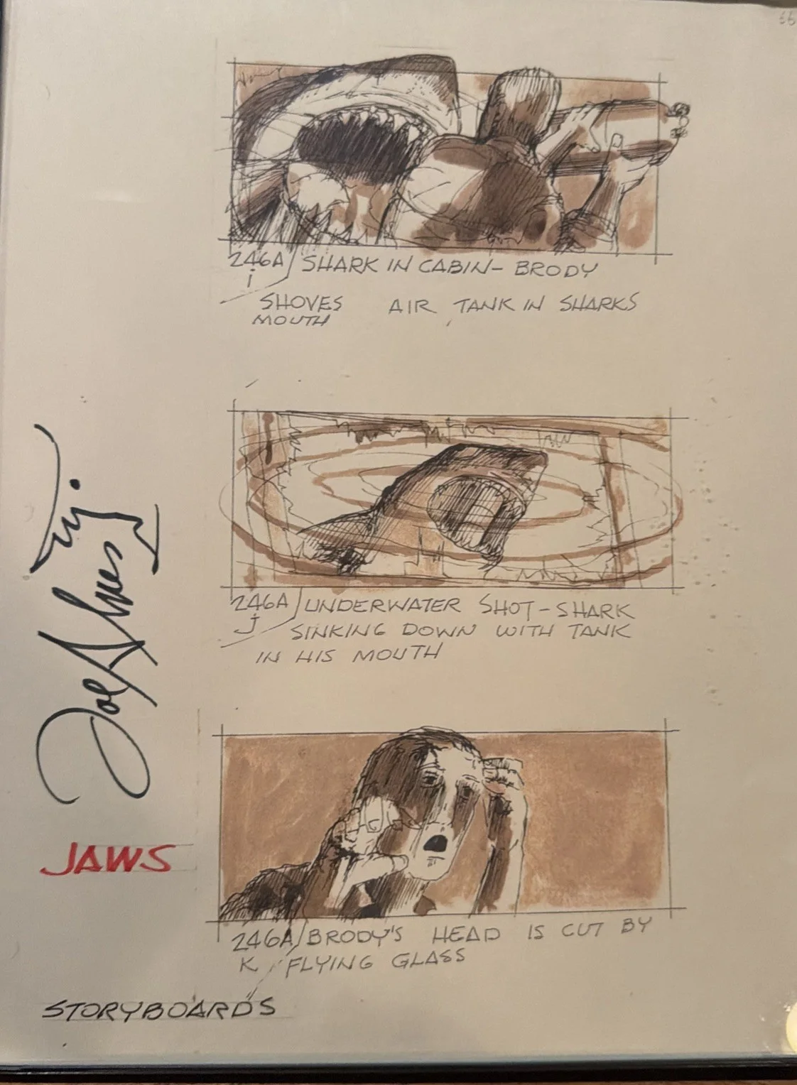 Joe Alves — 9 JAWS Storyboards Signed By Joe Alves Autographed and Illustrated! SO RARE, изображение 5